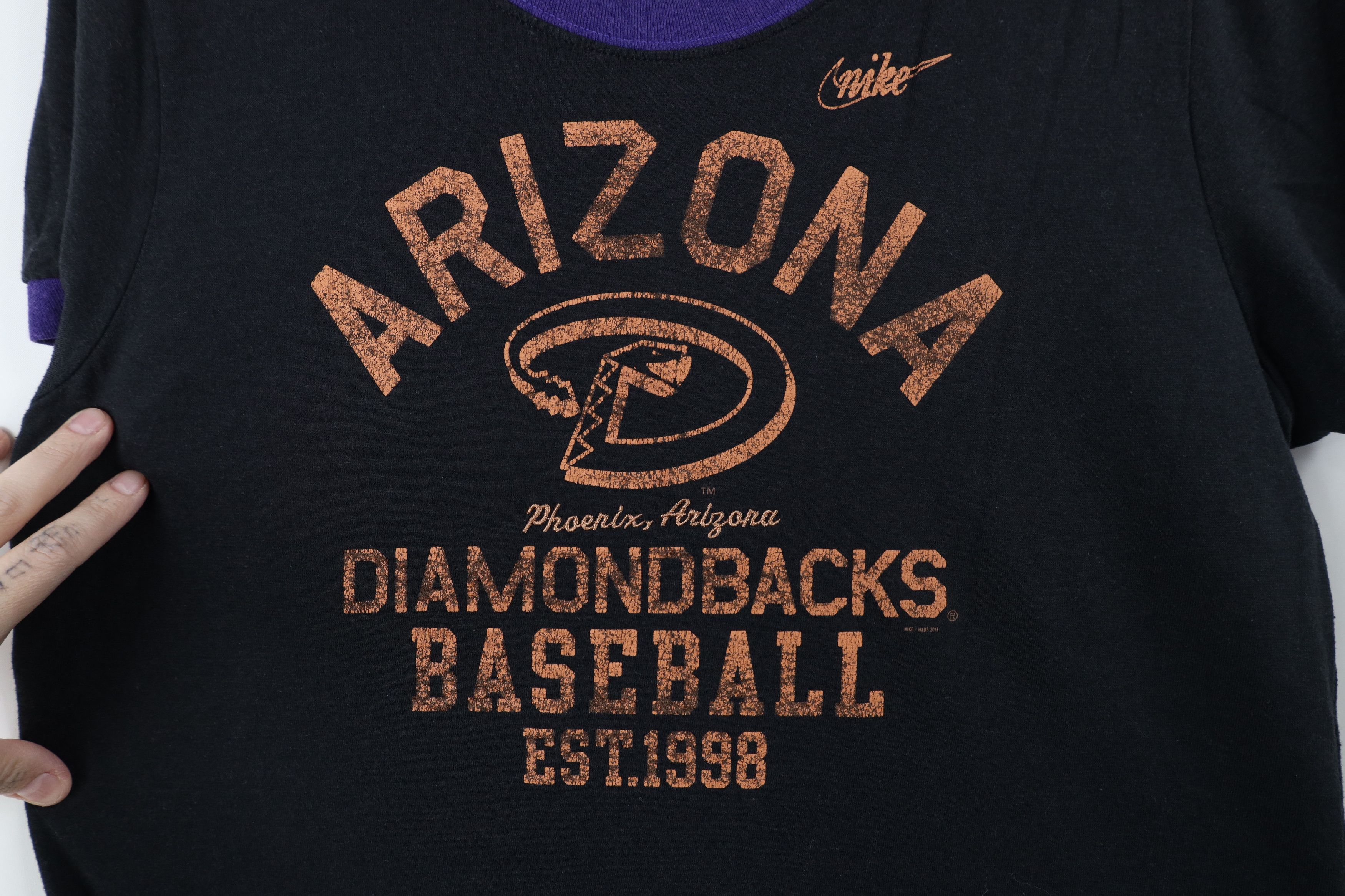Nike × Vintage Vintage Y2K Nike Diamondbacks Baseball Ringer T-Shirt Black Size XL / US 12-14 / IT 48-50 - 4 Thumbnail