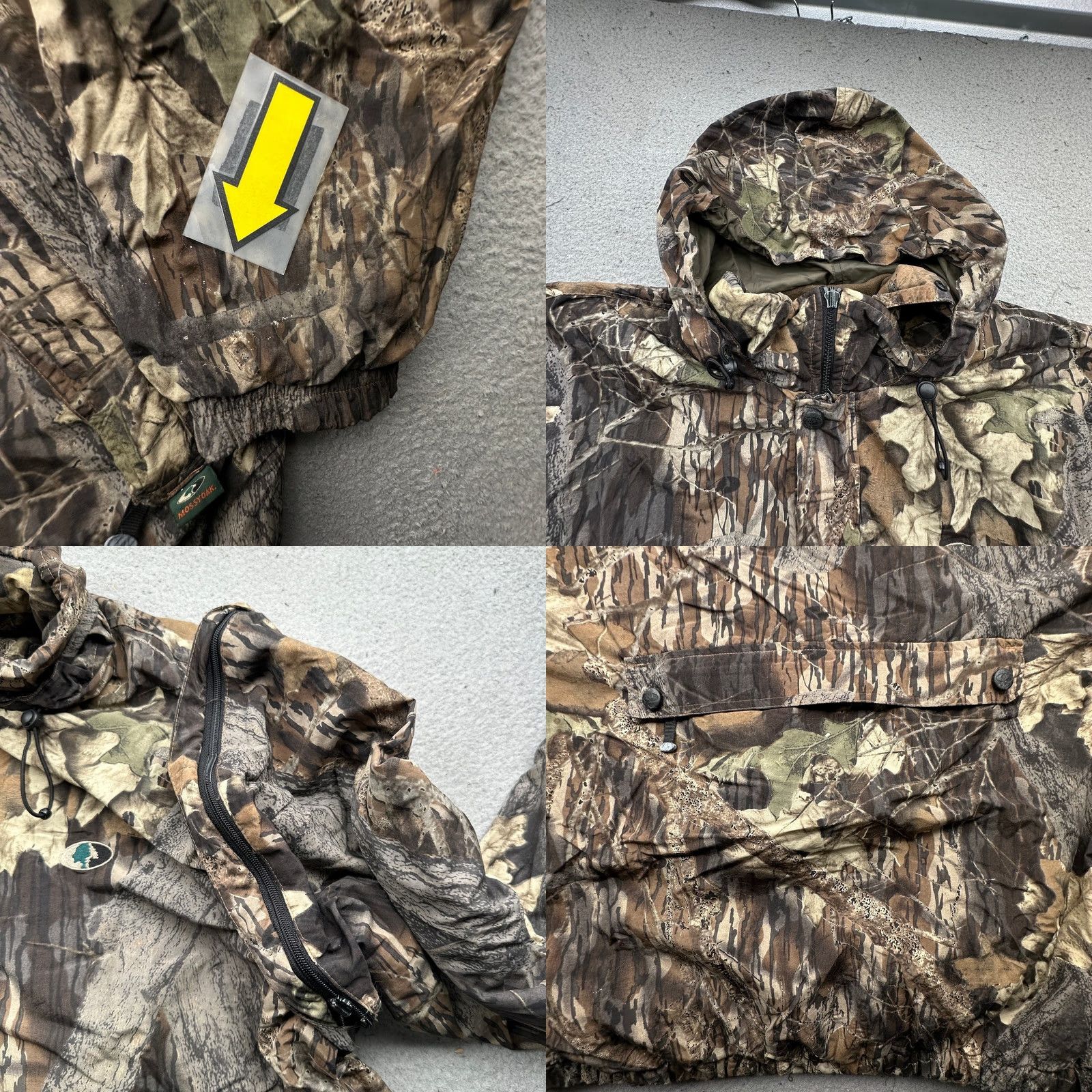 Vintage VINTAGE Mossy Oak Reversible Camouflage Fleece Hooded Jacket Mens XL Green Zipper Pockets Size US XL / EU 56 / 4 - 9 Thumbnail