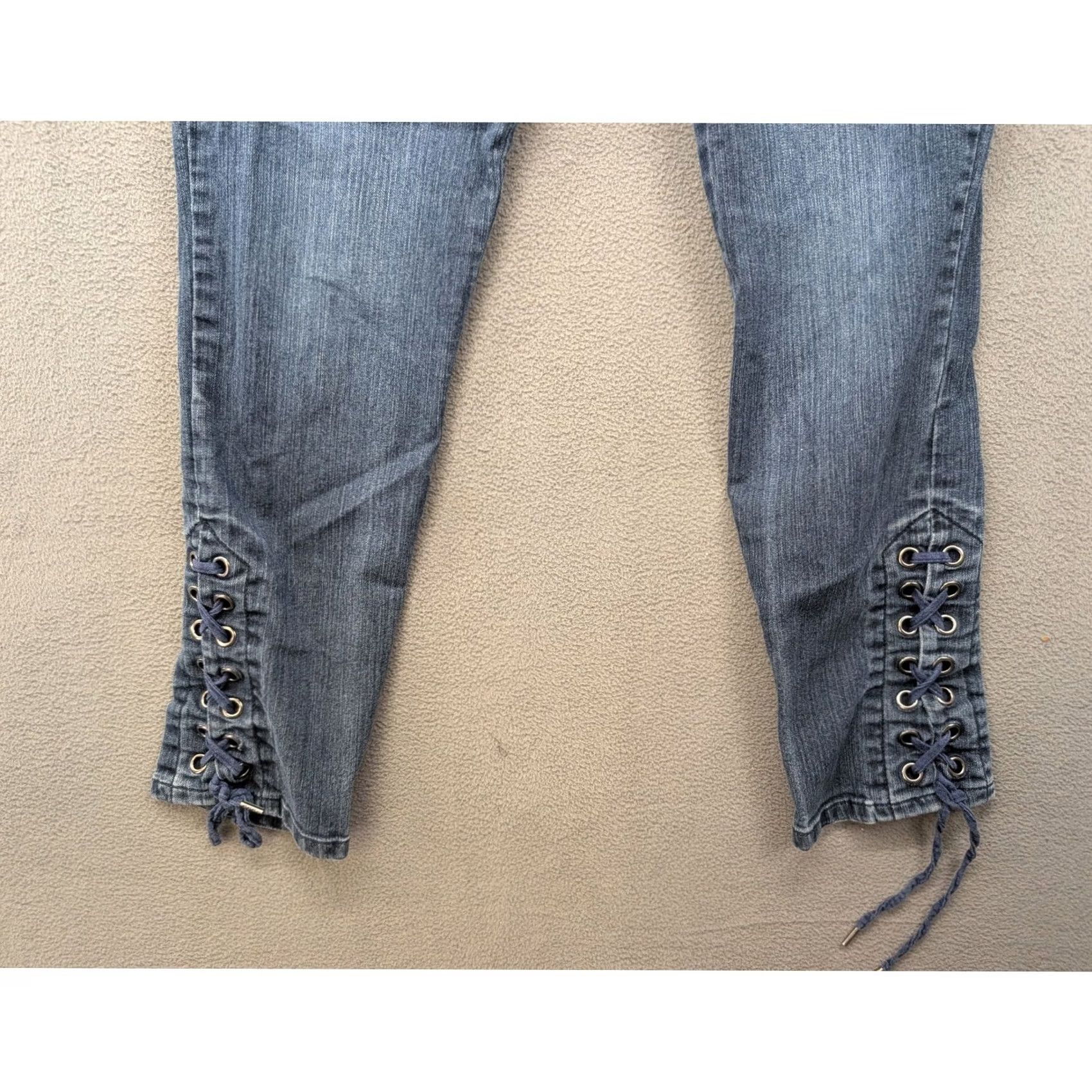 Vintage Signature Studio Denim Lace Up Hem Jeans Blue Womens Size 12 Size 34" / US 12 / IT 48 - 4 Thumbnail