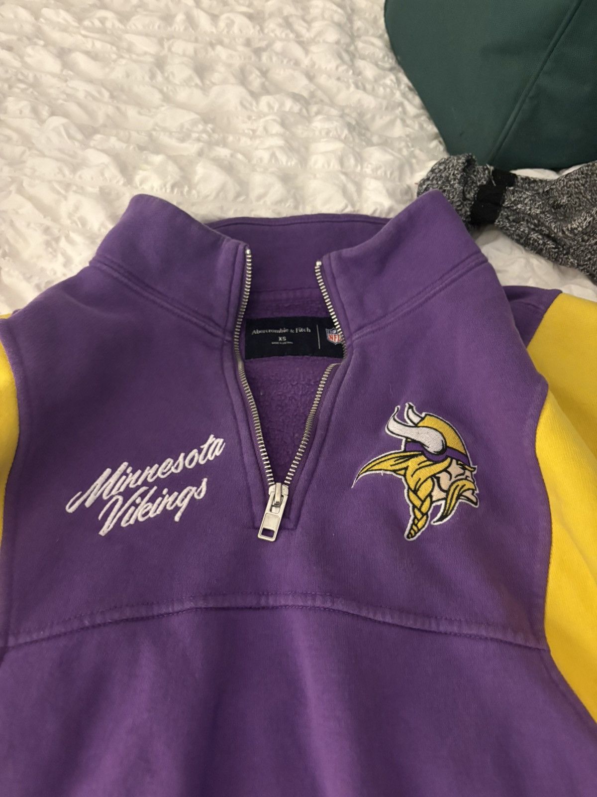 Abercrombie & Fitch Minnesota Vikings Quarter Zip Size US XS / EU 42 / 0 - 1 Thumbnail