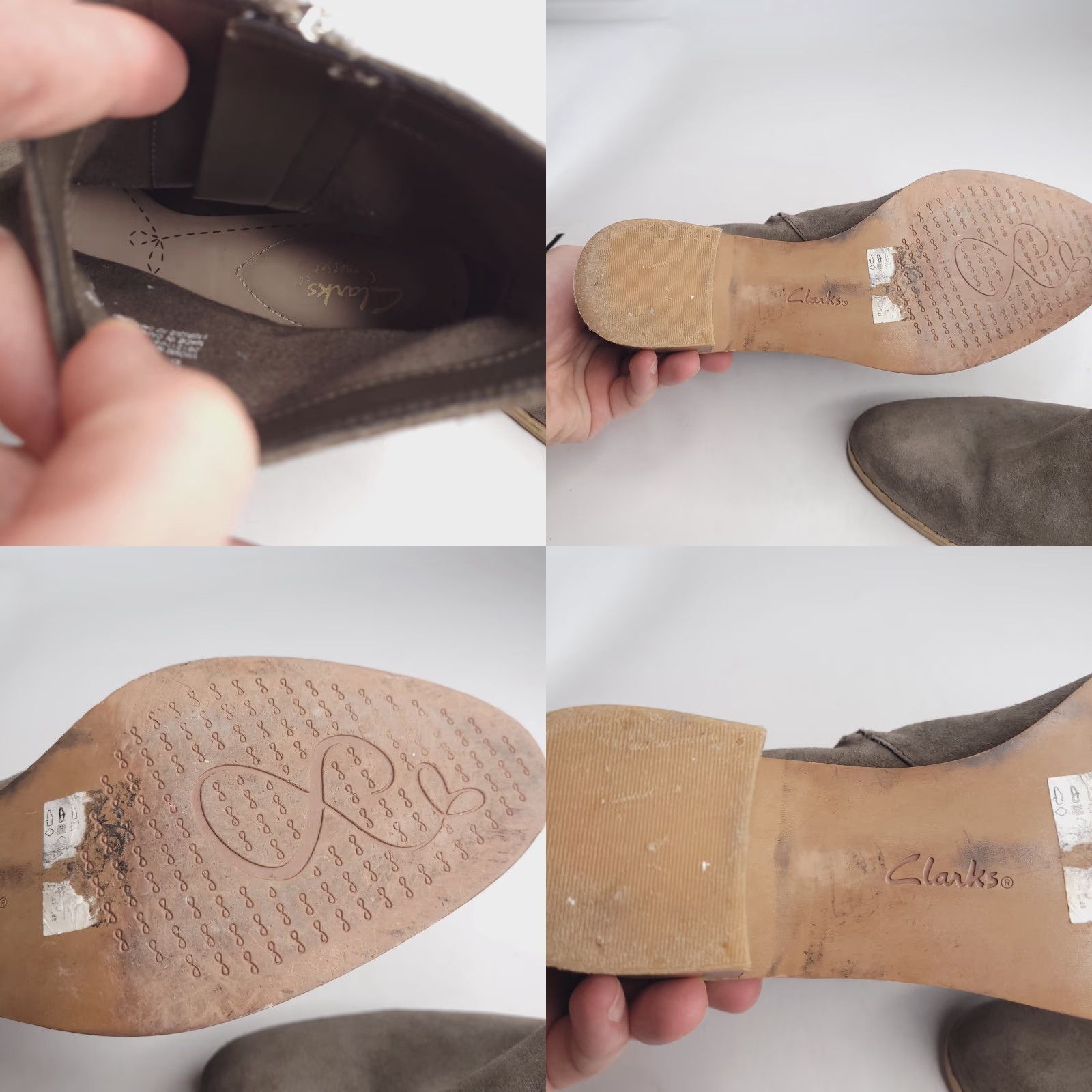 Clarks VINTAGE? Clarks Boots Women 8 Brown Suede Leather Ankle Zip Heel Bootie Sunset Beige Boots Women 8 Brown Leather Suede Ankle Zip Heel Bootie Size US 8 / IT 38 - 8 Thumbnail
