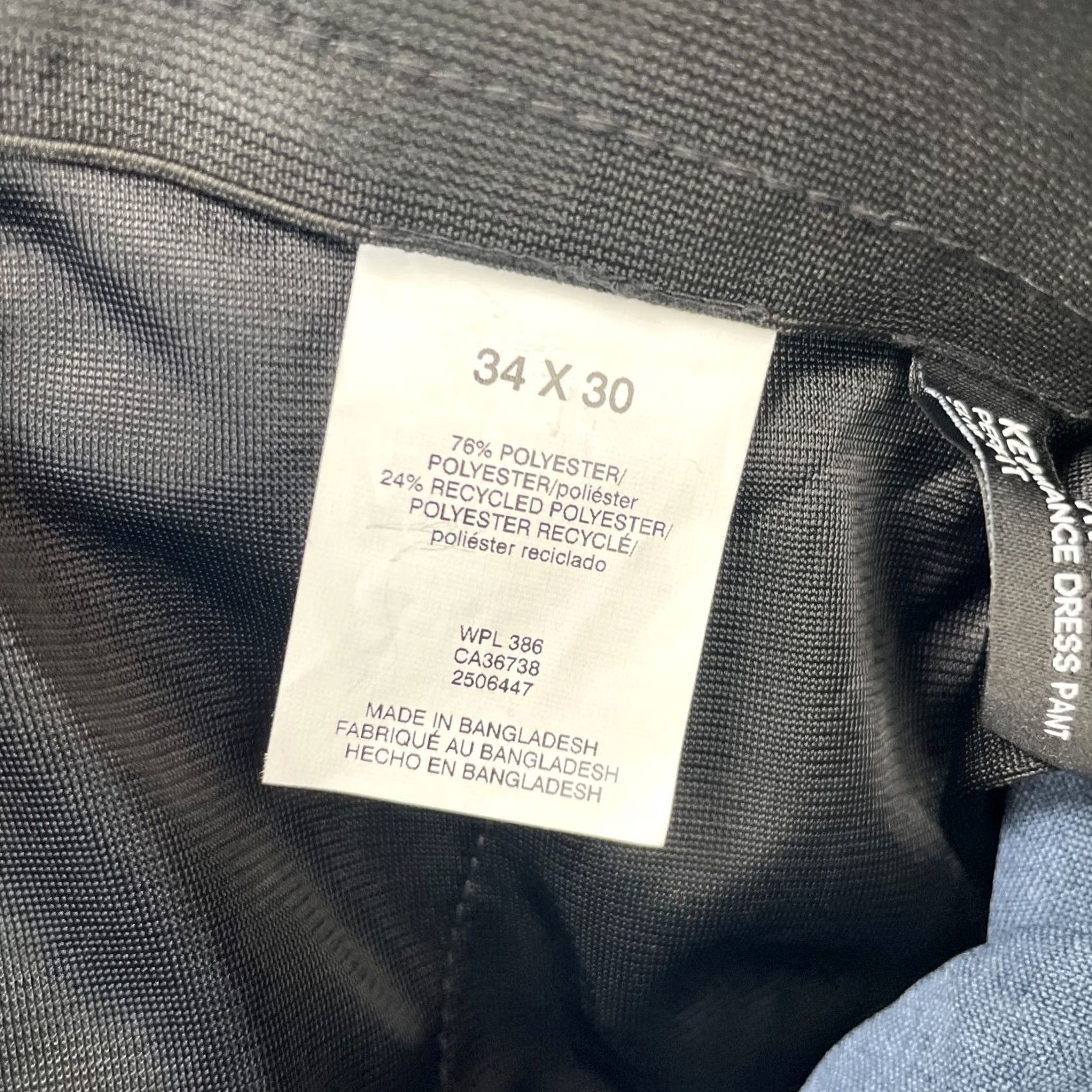 Kenneth Cole Kenneth Cole Pants Mens 34 x 30 Blue Reaction Techni Cole Performance Slim Straight Leg Dress Pants Size US 34 / EU 50 - 4 Thumbnail
