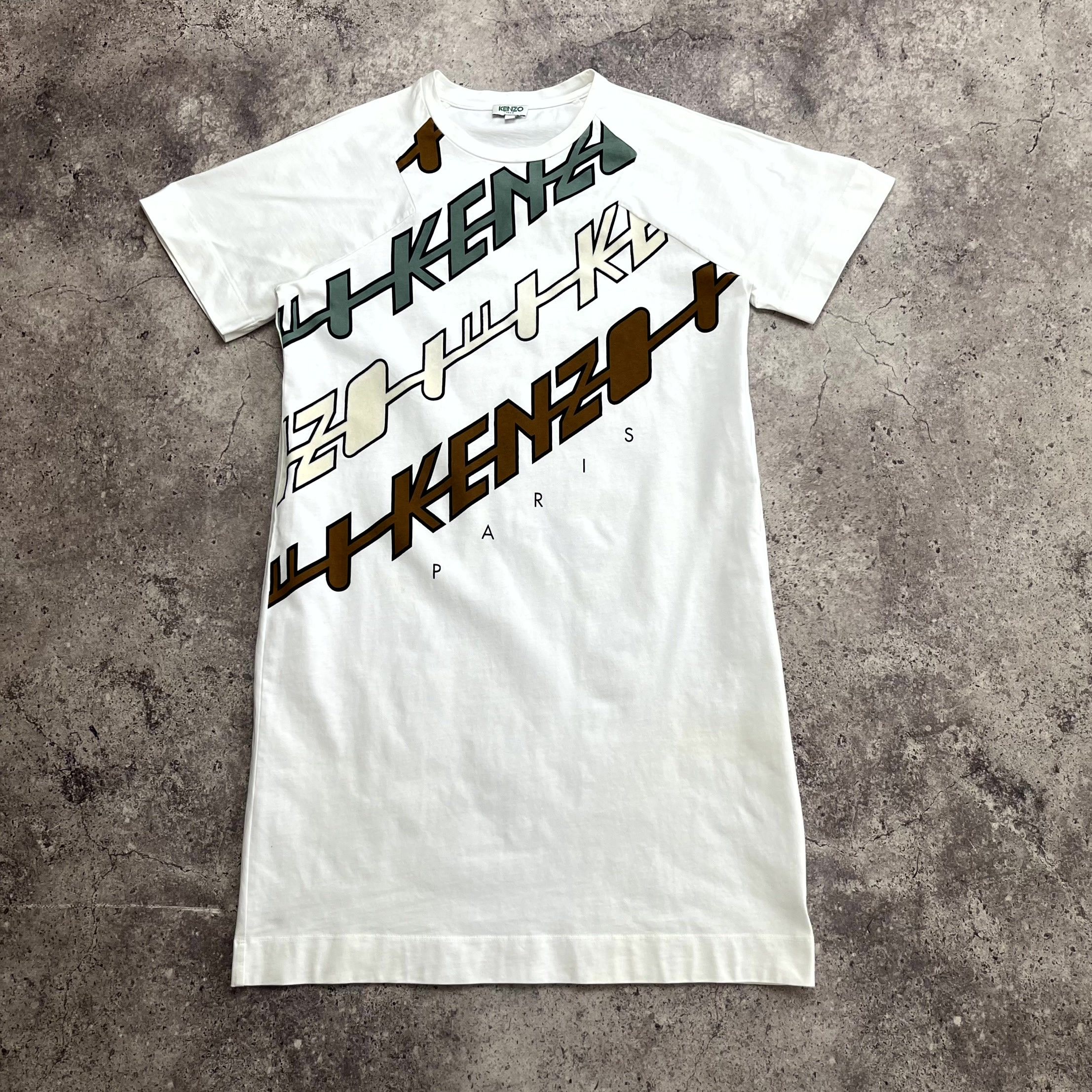 Kenzo Kenzo Paris Big Logo Longline Cotton White T-Shirt Size M Size M / US 6-8 / IT 42-44 - 1 Thumbnail