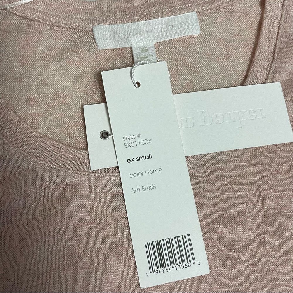 Other NWT New Adyson Parker Pale Pink Rayon Flutter Sleeve Knit T Size XS / US 0-2 / IT 36-38 - 6 Thumbnail
