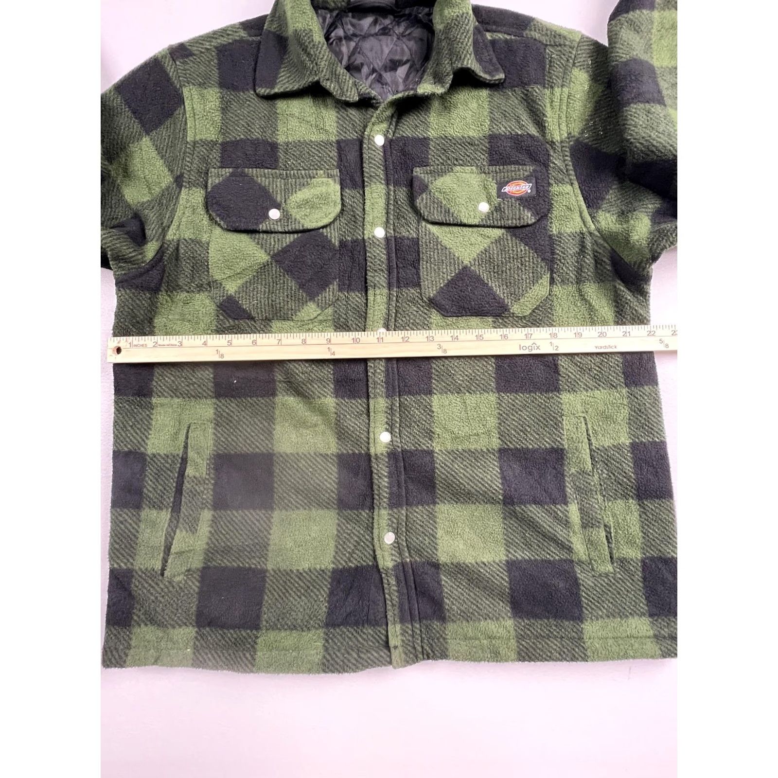Dickies Dickies Jacket Mens Small Green Plaid Fleece Quilted Snap Shirt Lined Workwear Size US S / EU 44-46 / 1 - 7 Thumbnail