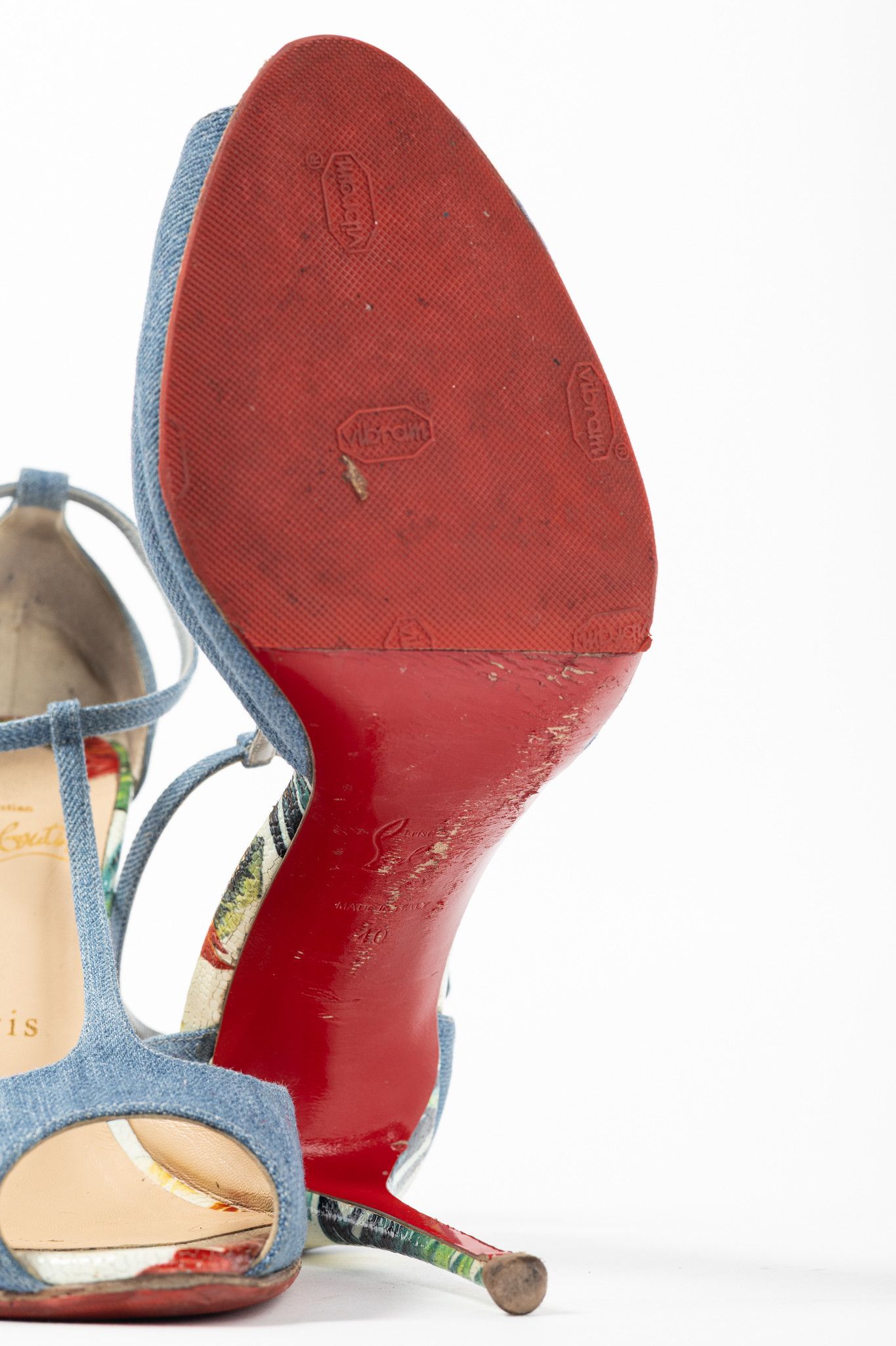 Christian Louboutin Christian Louboutin Senora 100 Jeans/Calf Hawaii Sandals Size US 9.5 / IT 39.5 - 5 Thumbnail