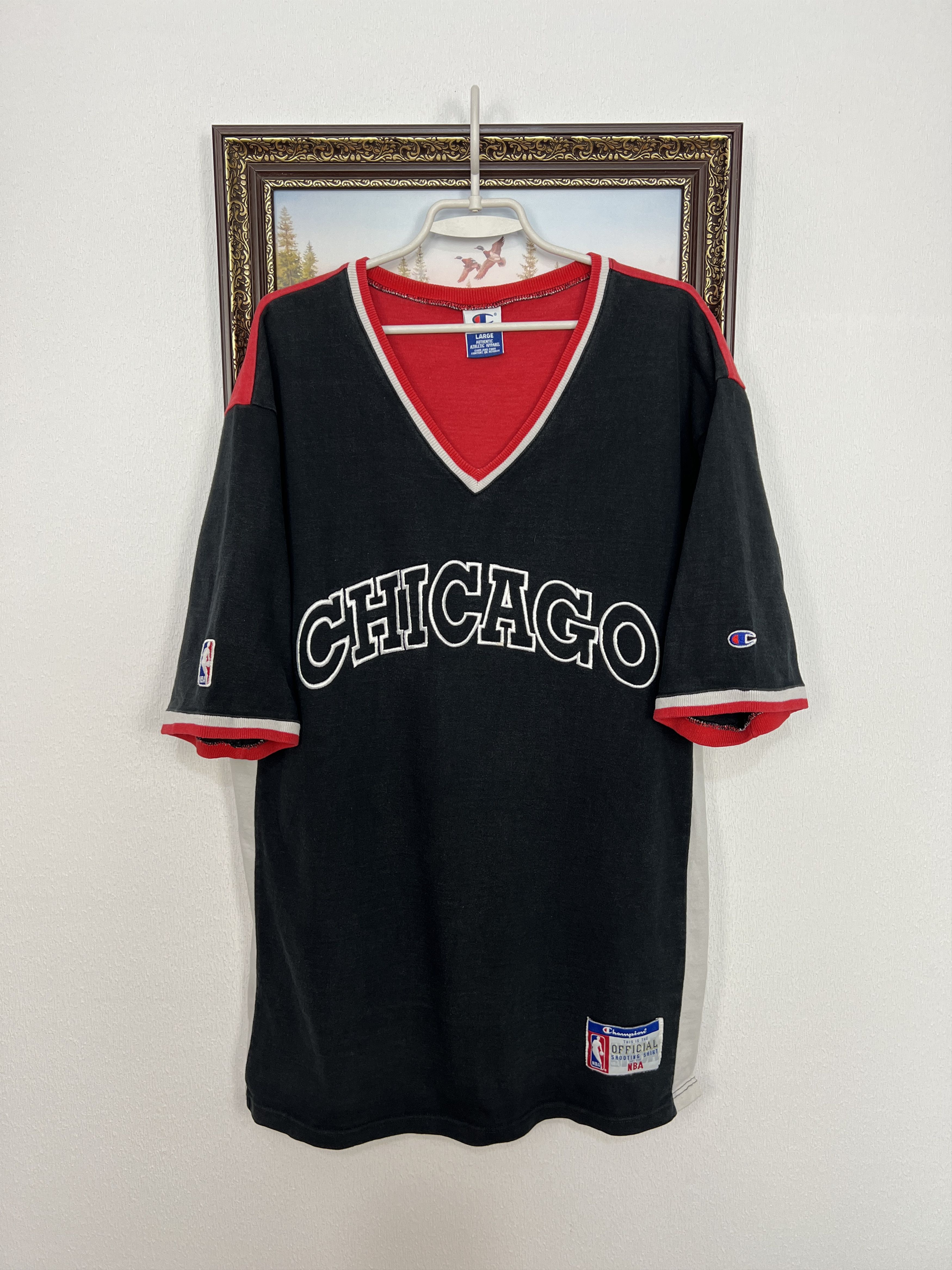 Champion Vintage 90's Champion Chicago Bulls Jordan Shooting Jersey Size US L / EU 52-54 / 3 - 1 Thumbnail