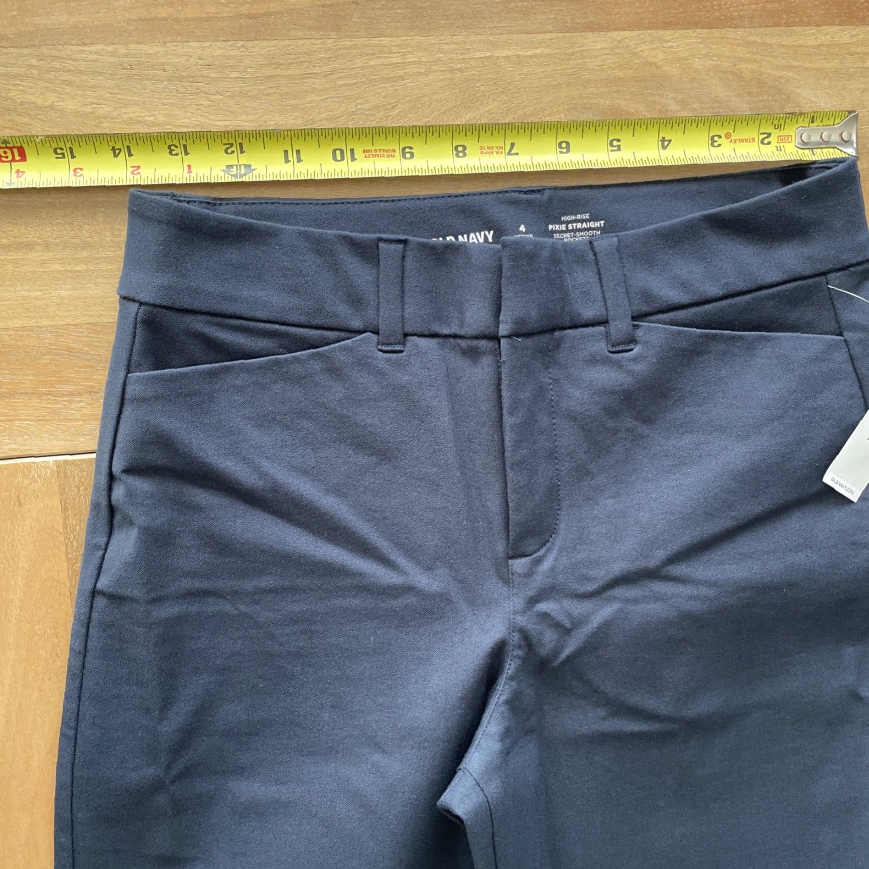 Old Navy Old Navy Pixie Straight High Rise Dress Pants Womens 4 Petite Navy Blue Size 27" / US 4 / IT 40 - 6 Thumbnail