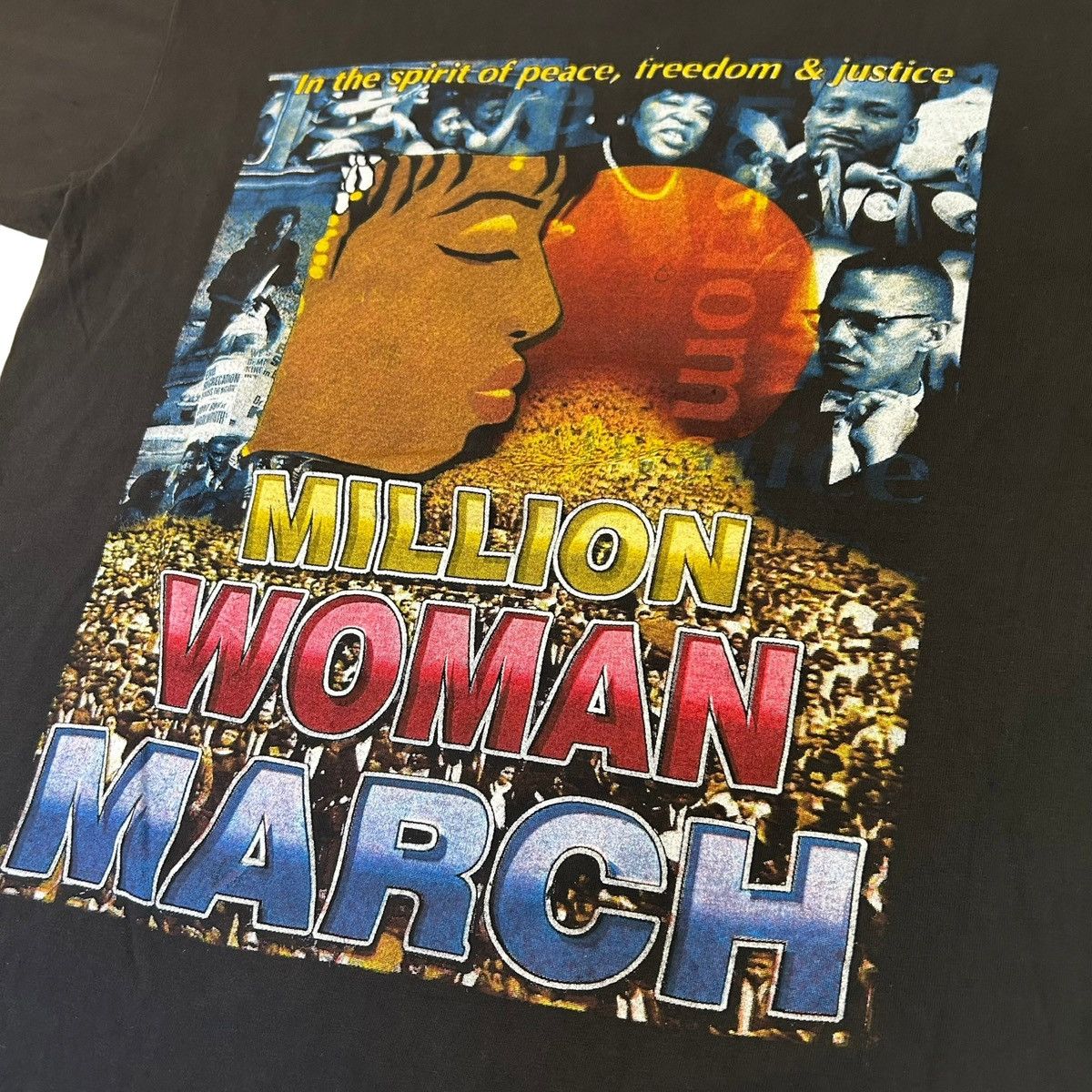 Rap Tees RARE 1997 Million Woman March Protest Vintage Rap Tee Shirt Size US XL / EU 56 / 4 - 2 Thumbnail