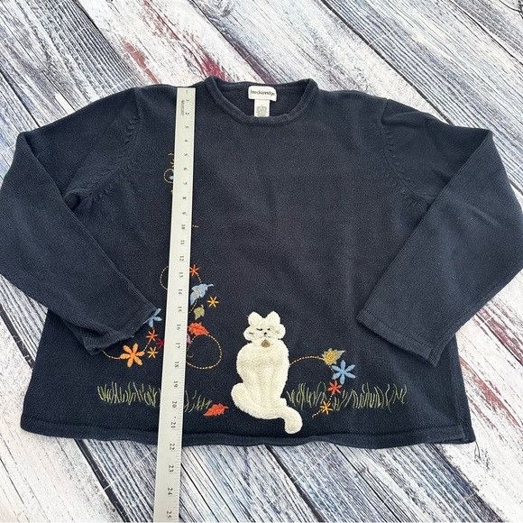 Other Vintage Embroidered Cat Crewneck Sweater Size L / US 10 / IT 46 - 8 Thumbnail