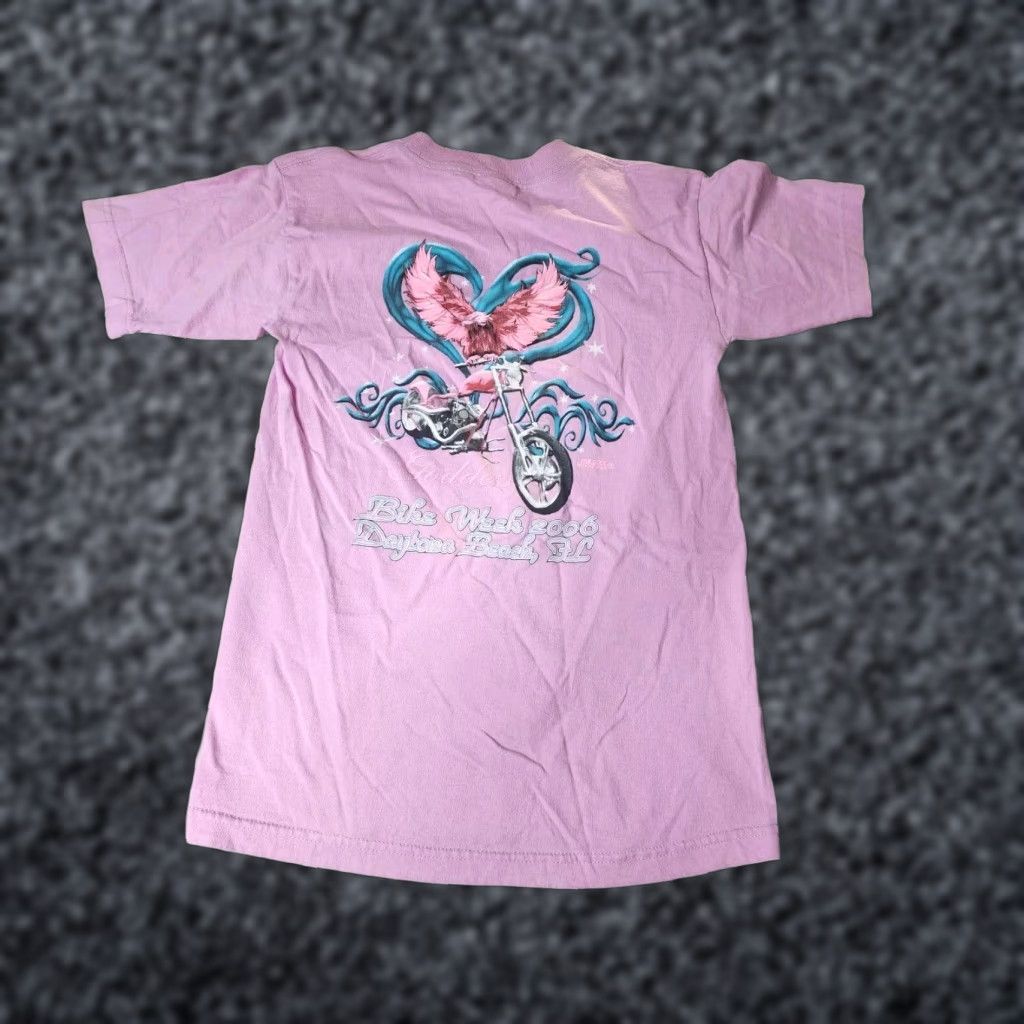 Vintage Womens S Bike Week Godess Biker Daytona Beach 2006 T Shirt Double Sided Shirt Womens S Pink Biker 2006 Double-Sided VINTAGE Size S / US 4 / IT 40 - 1 Thumbnail