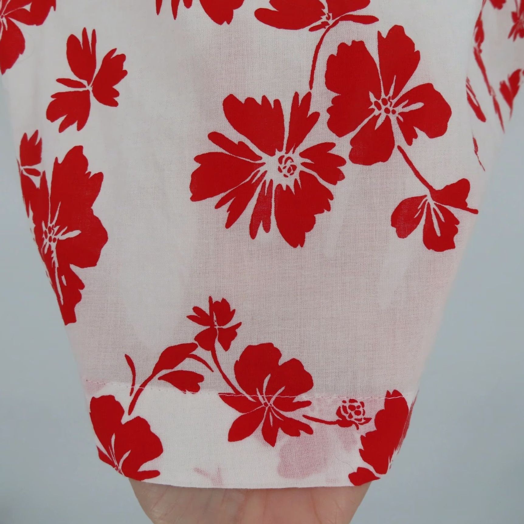 J.Crew J. Crew Tank Top Women Large Red White Hibiscus Tropical Flower Ruffle Sleeve NEW Size L / US 10 / IT 46 - 4 Thumbnail