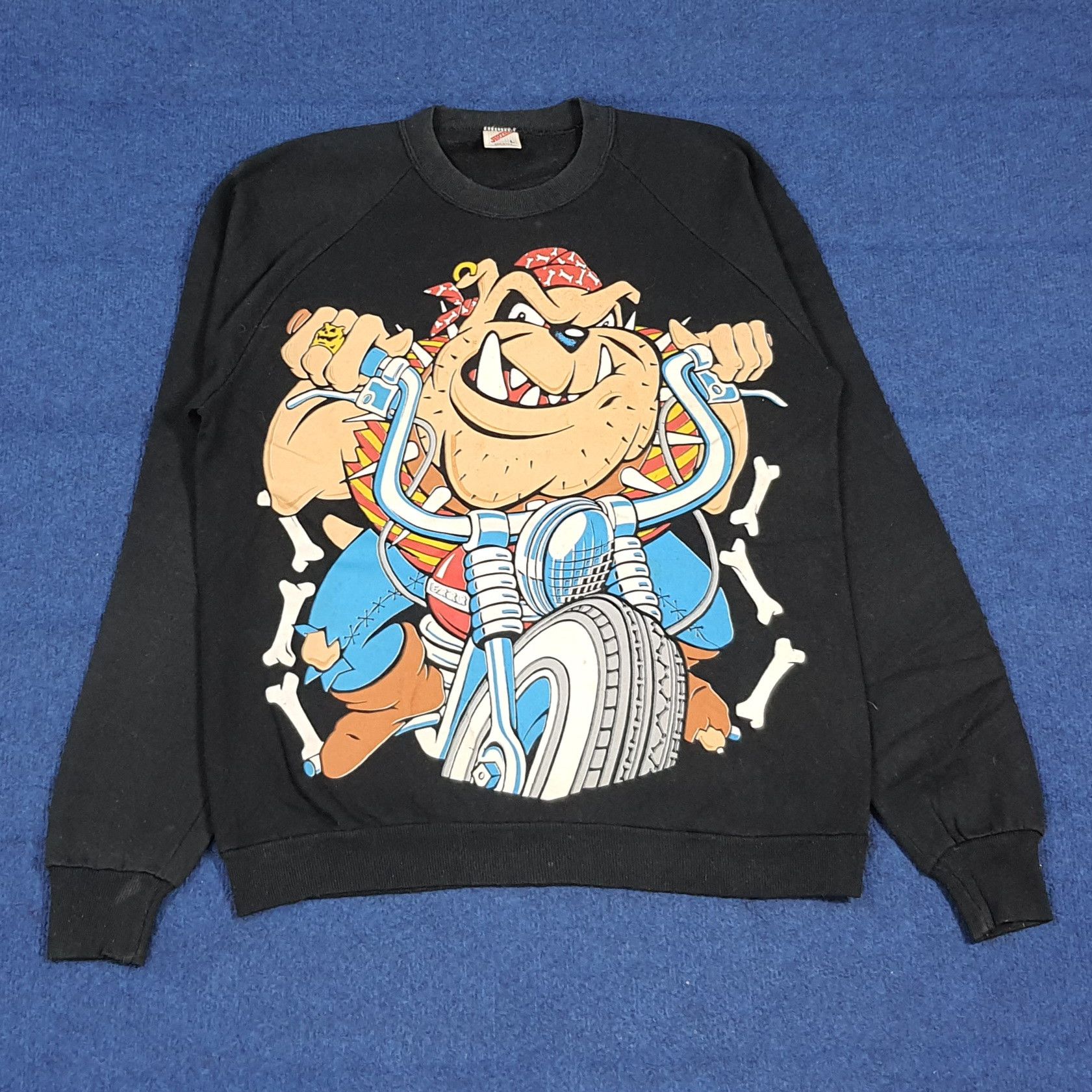Jerzees Vintage 90s Jerzees Biker Bulldog Sweatshirt C283N4 Size US M / EU 48-50 / 2 - 1 Thumbnail