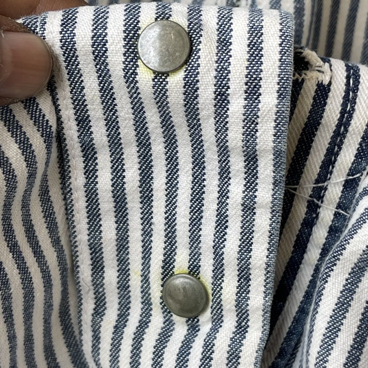 Vintage Vintage 50s Burlington Mfg Co Hickory Stripe Double Knee Size US 43 - 14 Thumbnail