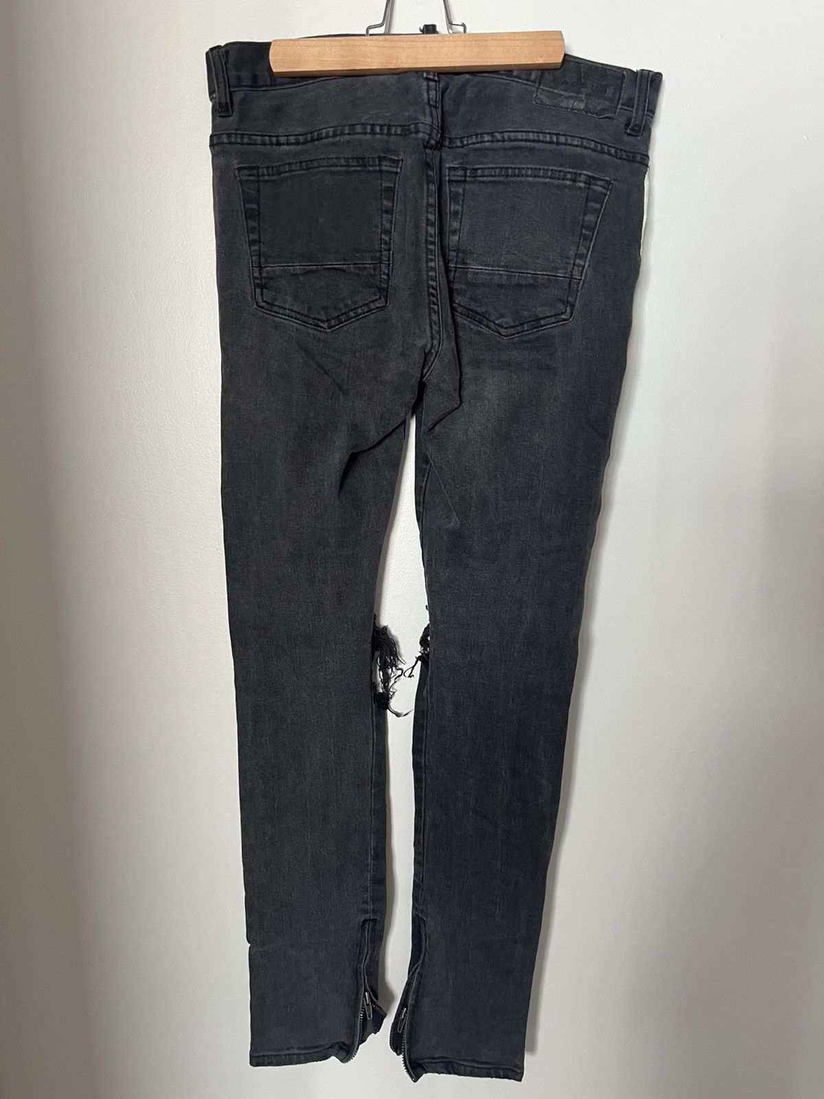 Pacsun Pacsun Racing Stripe Black Skinny Jeans Size US 30 / EU 46 - 2 Thumbnail