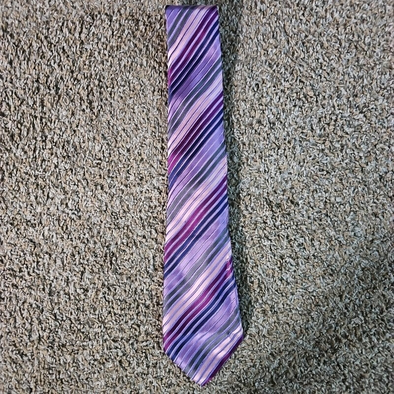 Van Heusen Van Heusen 100% Silk Handmade Purple Necktie Size ONE SIZE - 1 Thumbnail
