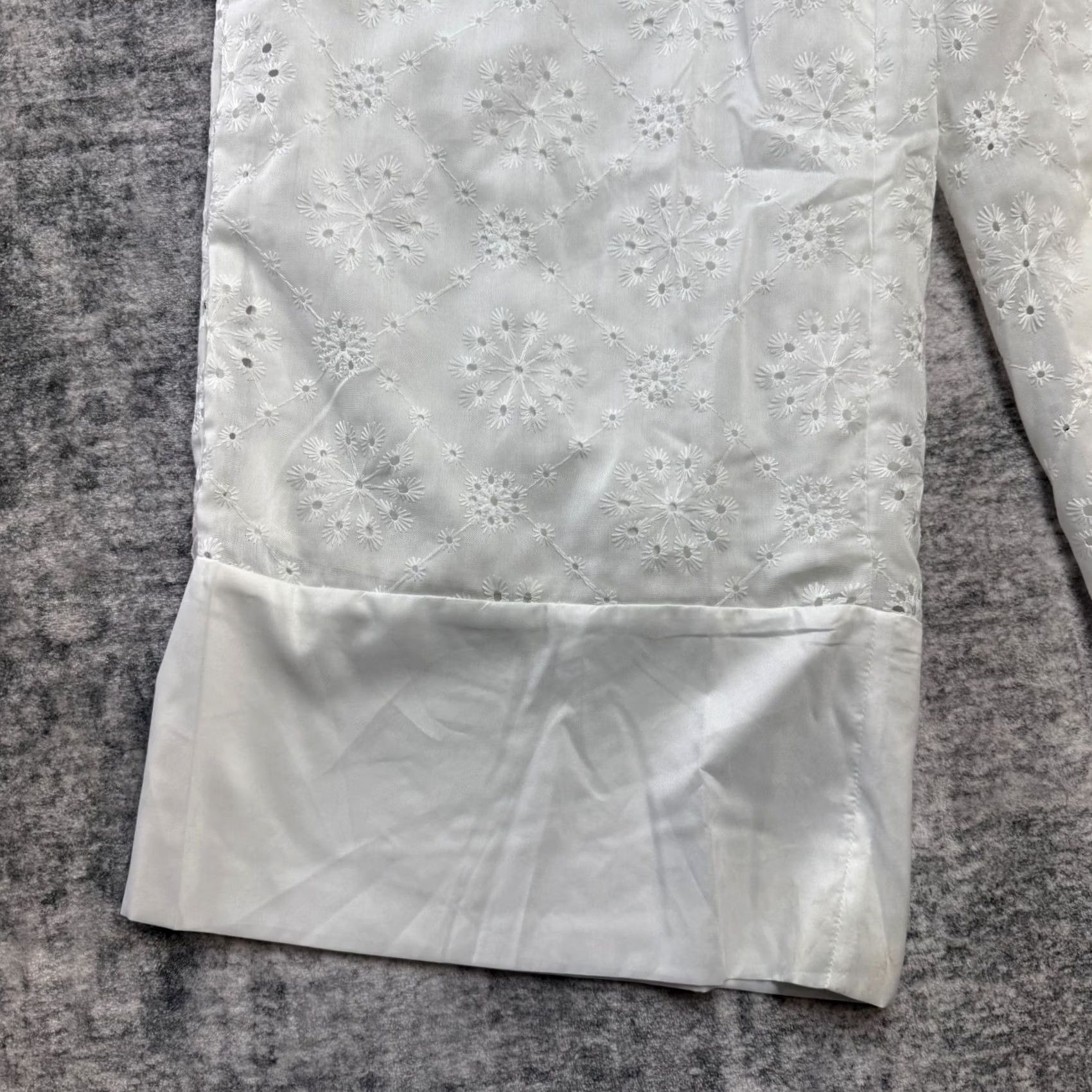 HARE Womens White Wide Leg Pants Fits 30x27 Eyelet Pull On Harem Beach Resort Summer Size 24" / US 00 / IT 34 - 7 Thumbnail