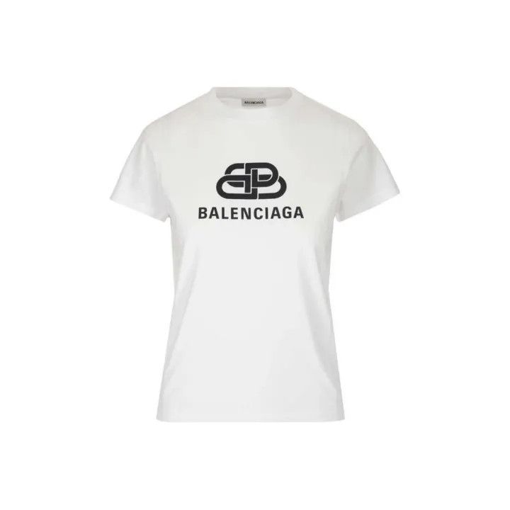 Balenciaga Logo Print Short Sleeve T-Shirt for Women 0079