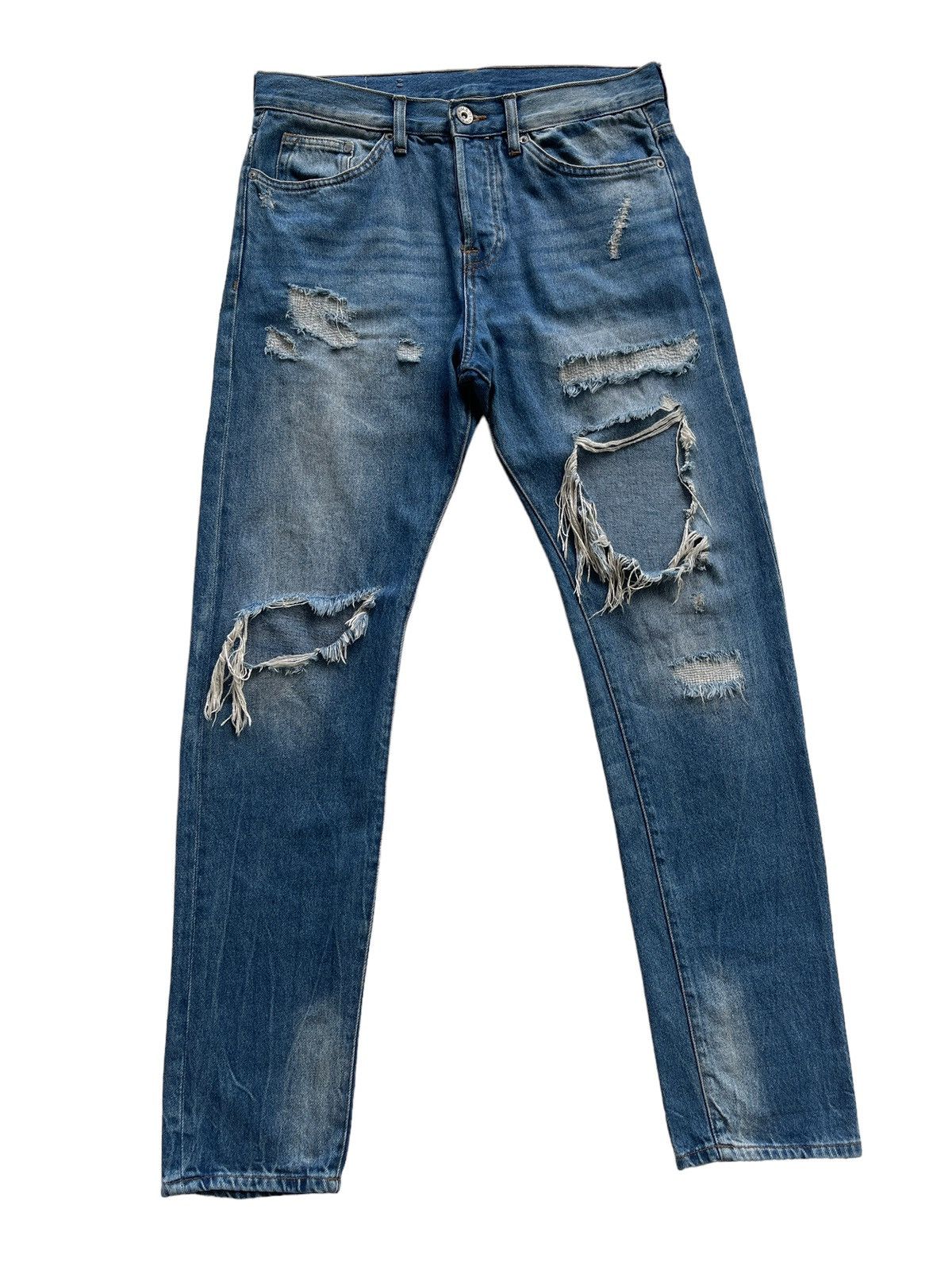 Japanese Brand Ripped Distressed Slim Tepered Denim Size US 30 / EU 46 - 6 Thumbnail