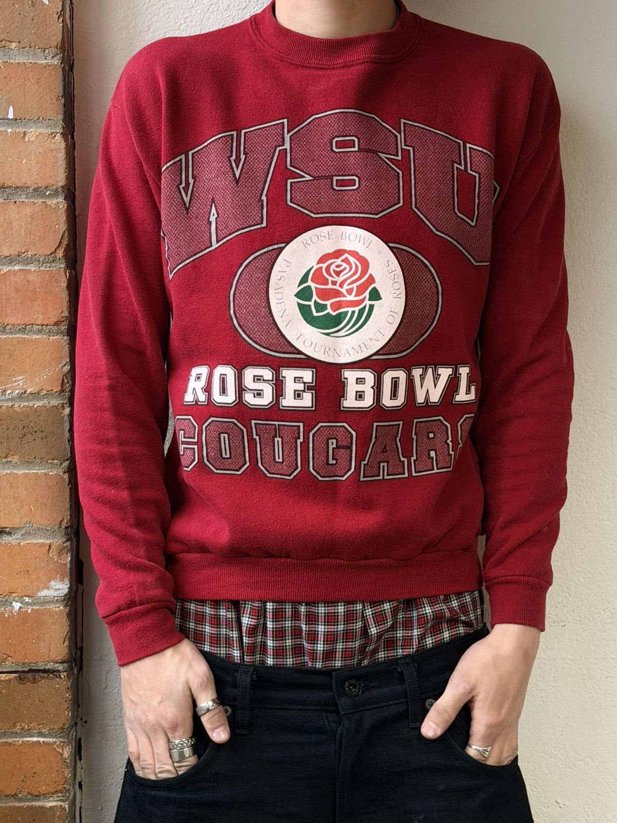 Vintage Vintage WSU rose bowl crewneck Size US S / EU 44-46 / 1 - 1 Thumbnail