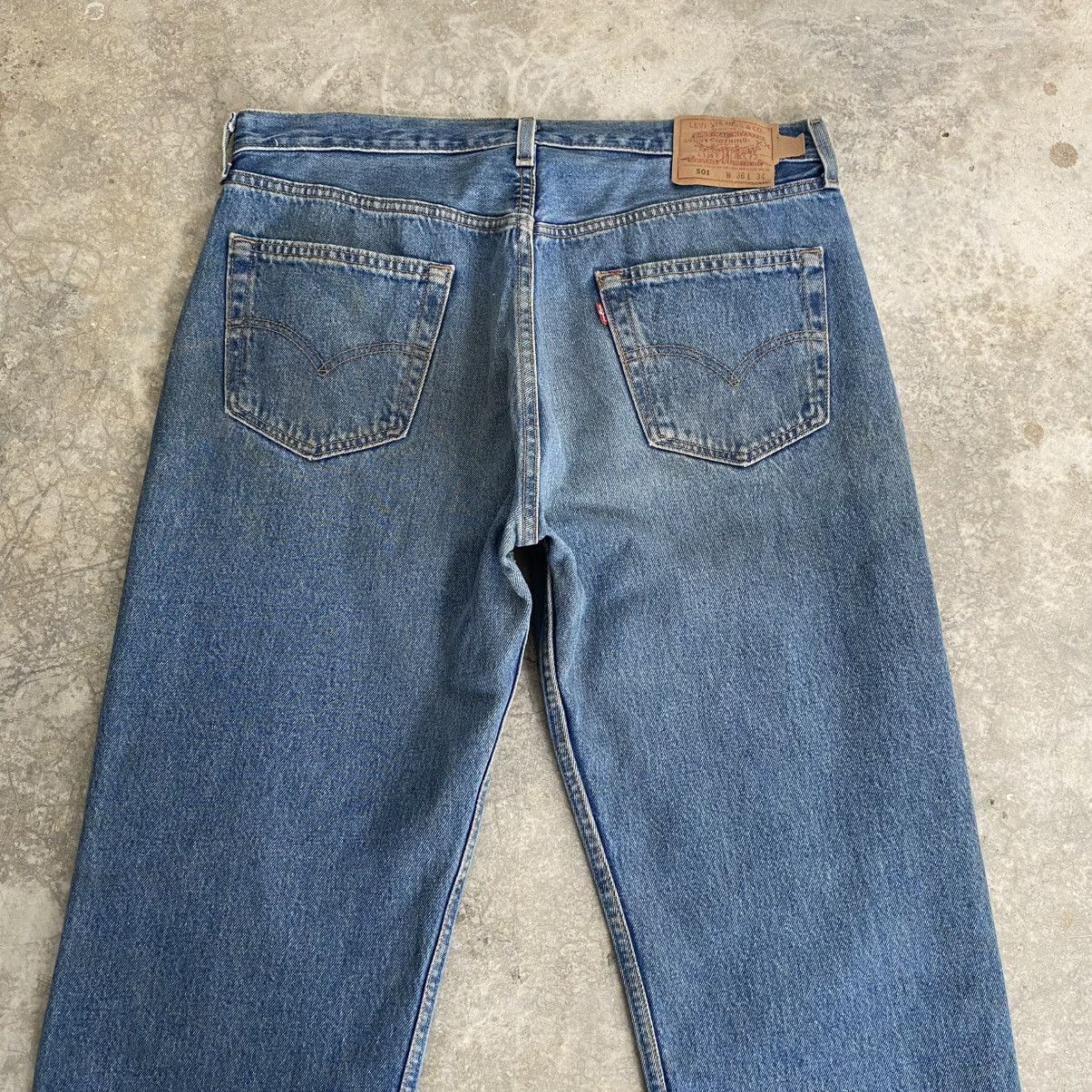 Levi's Vintage Levis 501 Faded Stonewashed Blue Distressed Jeans Size US 35 - 9 Thumbnail