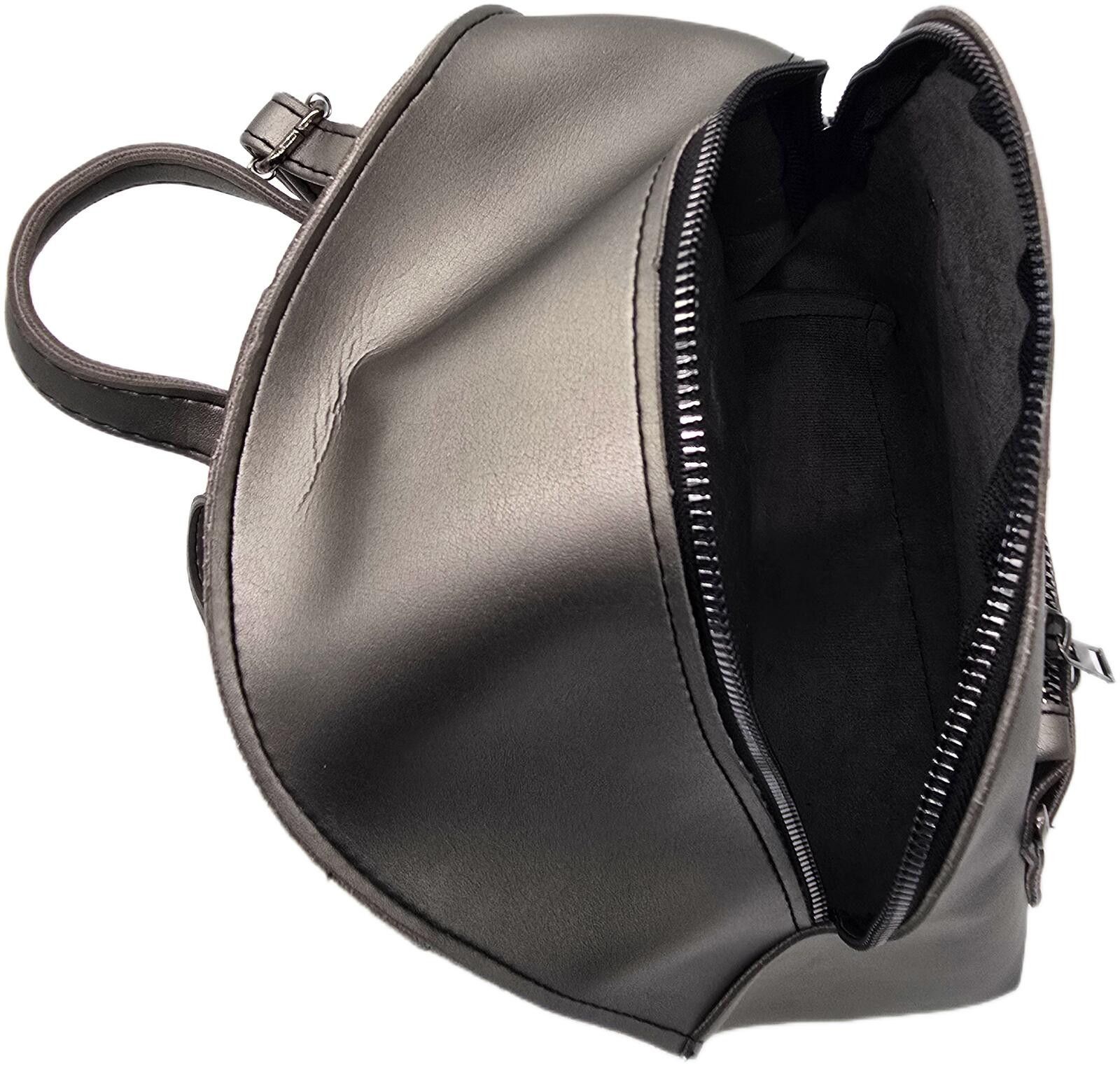 Other Sleek Gray Elegant Compact Faux Leather Finish Backpack Size ONE SIZE - 5 Thumbnail