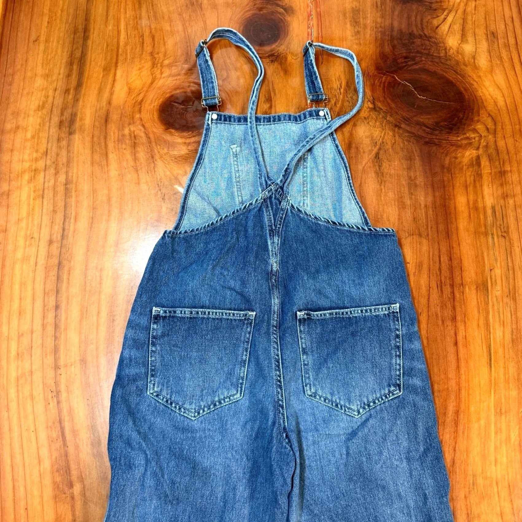 Bdg BDG Denim Overalls- Jumpsuit Wide Leg Vintage? No, Wait… Regular S Solid Blue Sleeveless One-Piece Button Zip? (Clarify: BDG Women's Denim Overalls) Size 28" / US 6 / IT 42 - 6 Thumbnail
