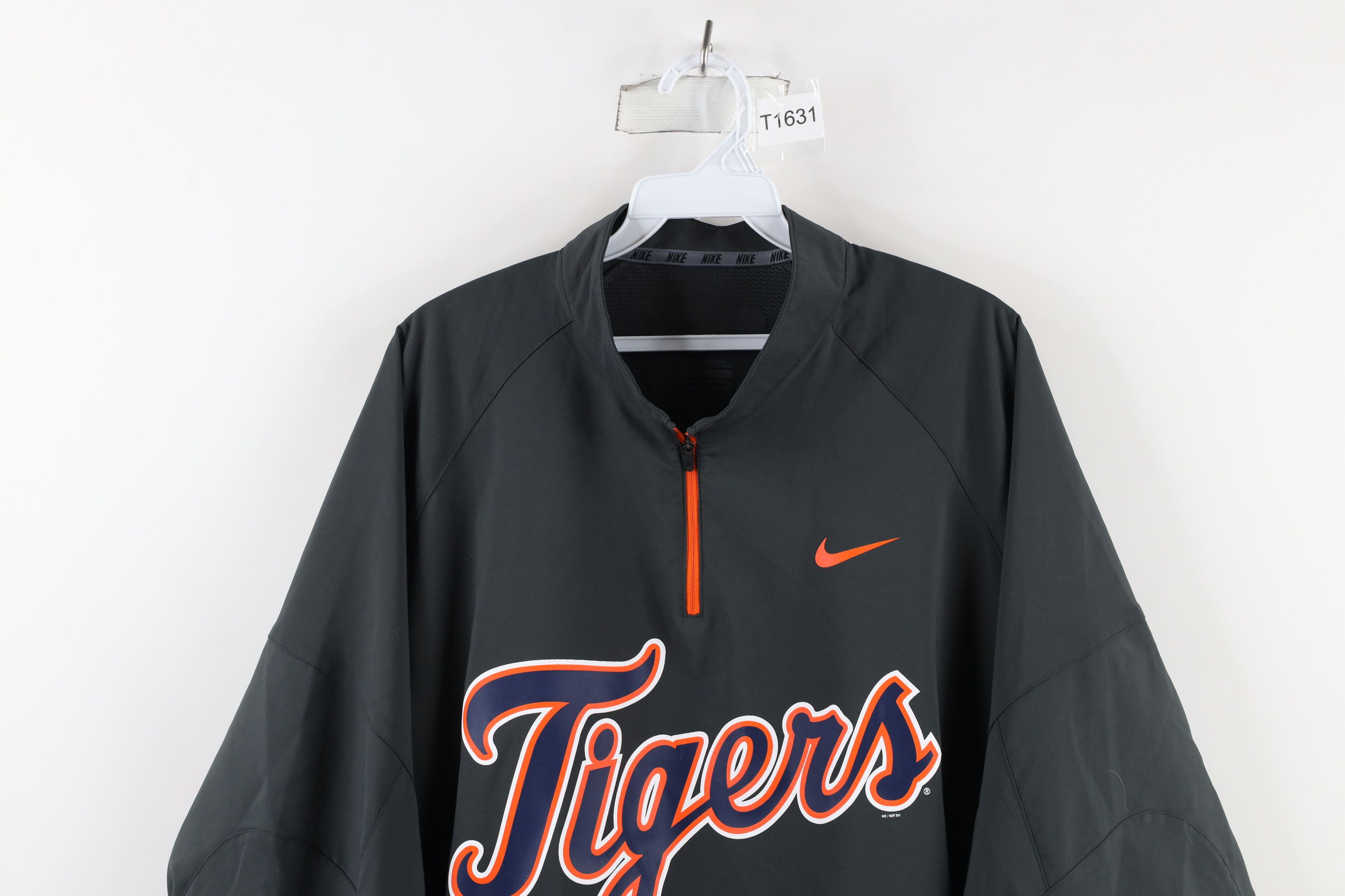 Nike × Vintage Nike Script Detroit Tigers Baseball Half Zip Pullover Jacket Size US XL / EU 56 / 4 - 2 Thumbnail