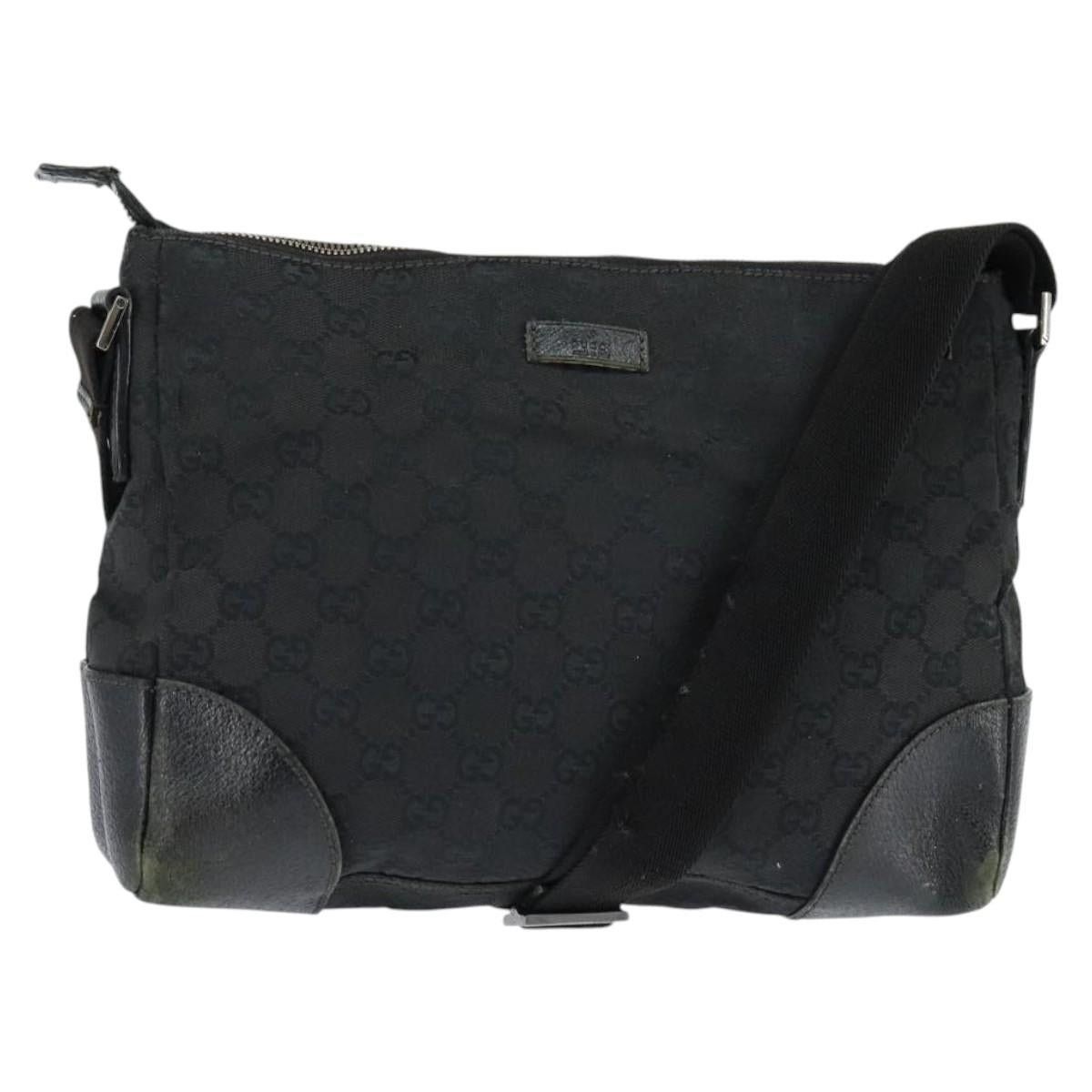 Gucci GUCCI GG Canvas Shoulder Bag Black Silver Size ONE SIZE - 1 Thumbnail