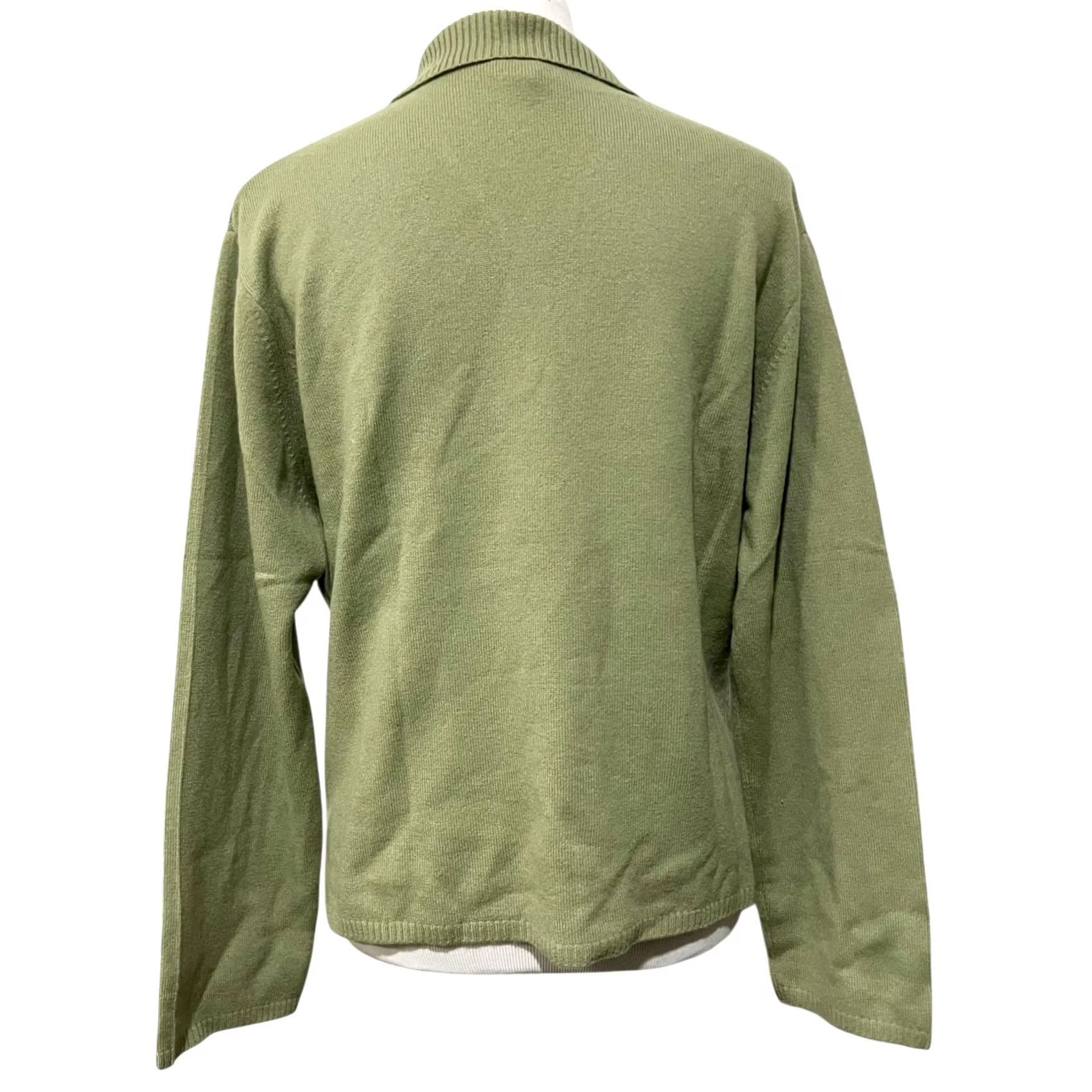 J. Jill VINTAGE J. Jill Cashmere Sweater Green Pullover Notch Collar Women’s Size M Pullover Womens Cashmere 100% Cashmere Classic Preppy Cottage 1990s Size M / US 6-8 / IT 42-44 - 4 Thumbnail