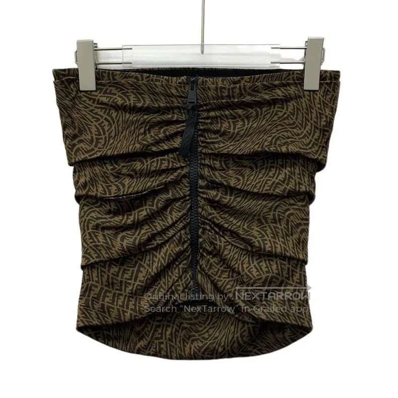 Fendi Fendi Back zip camisole top with full logo lettering Size XS / US 0-2 / IT 36-38 - 2 Thumbnail