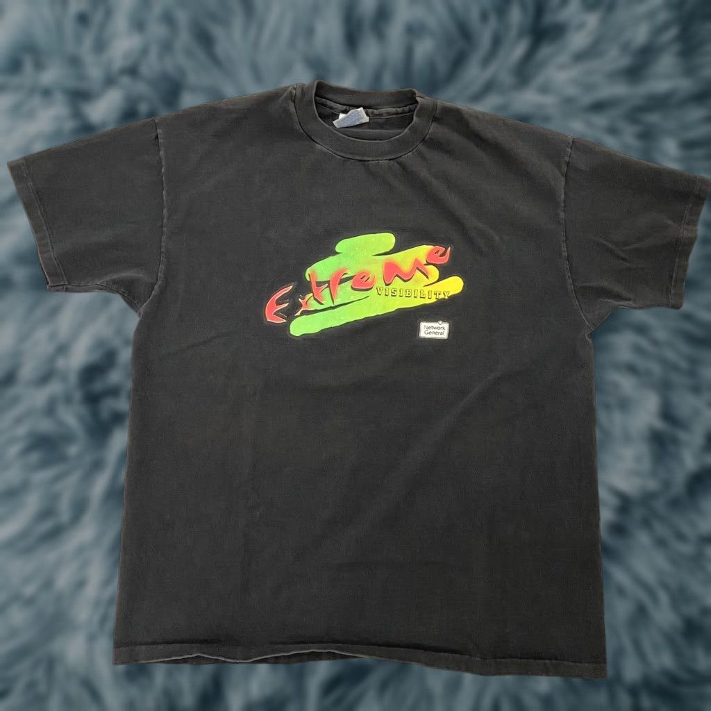 Hanes VINTAGE Hanes Extreme Visibility T-Shirt Adult XL Black Solid Graphic 90s Mens Size US XL / EU 56 / 4 - 1 Thumbnail