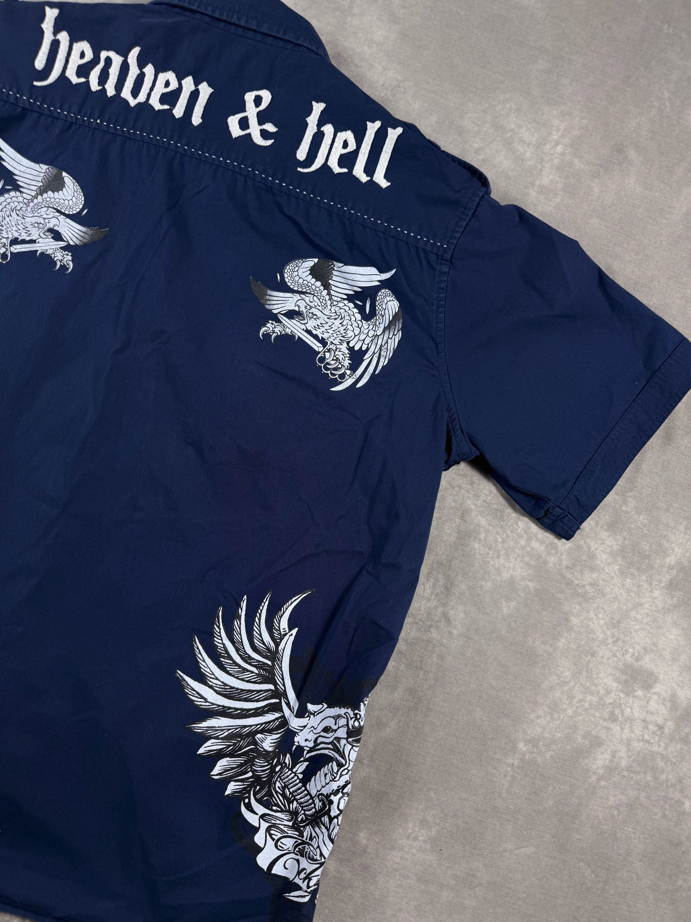 Ecko Unltd. Ecko Unltd Heaven & Hell XL Short Sleeve Shirt Vintage Y2K Size US XL / EU 56 / 4 - 4 Thumbnail