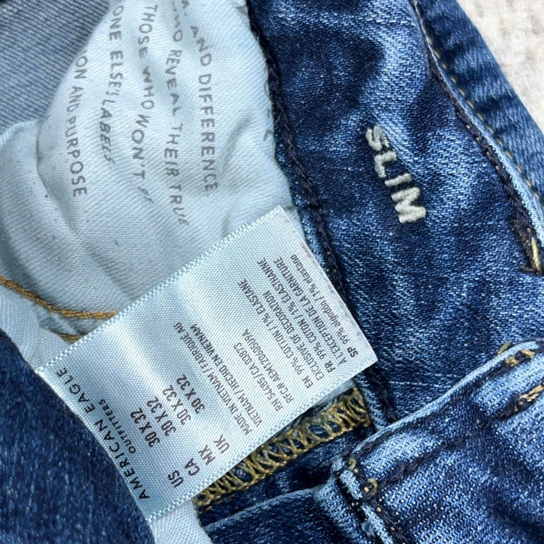 American Eagle Outfitters American Eagle Outfitters Jeans Men Slim Straight Distressed 30x32 Blue Cotton 5-Pocket Denim Size US 30 / EU 46 - 4 Thumbnail