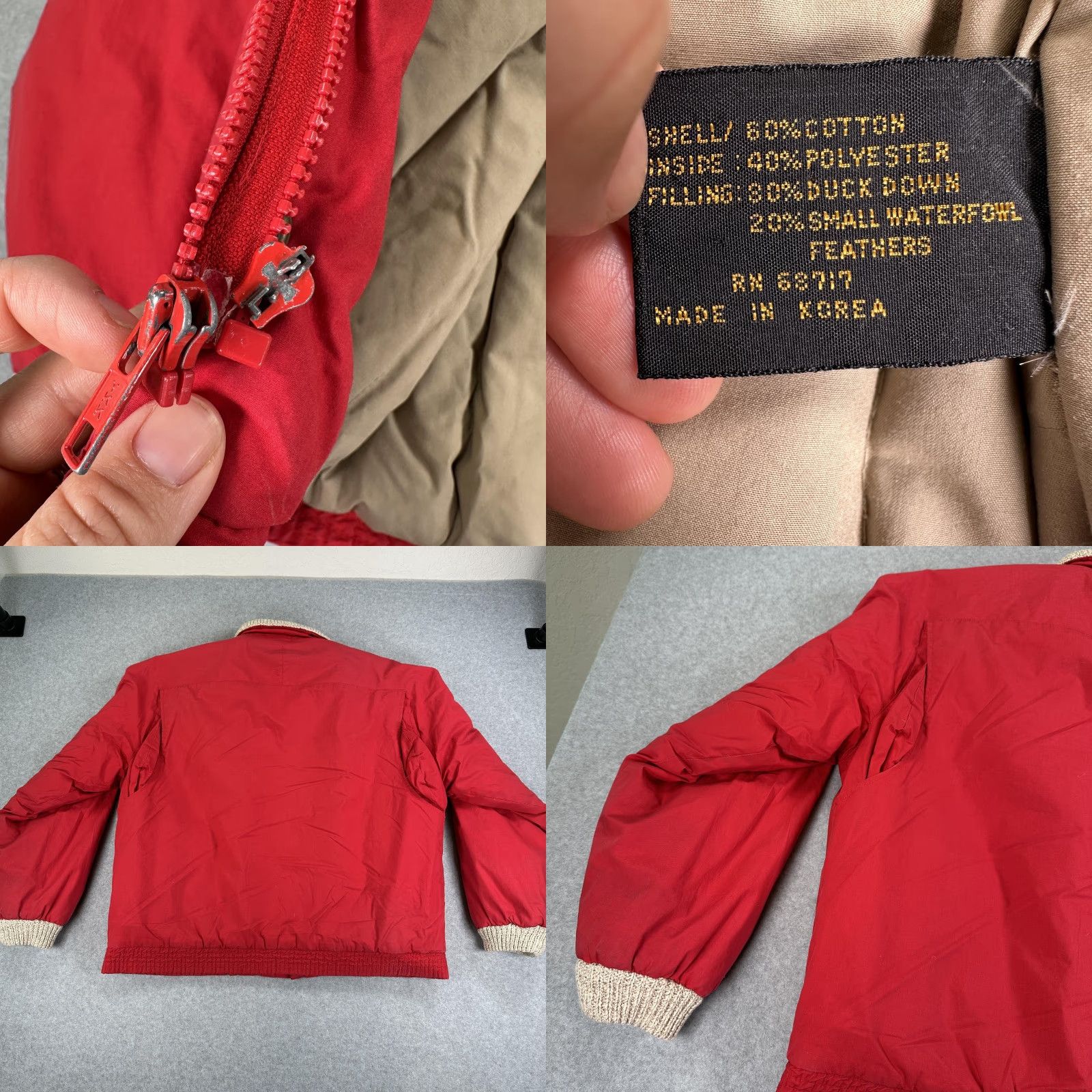 Neiman Marcus VINTAGE Neiman-Marcus Bomber Jacket Mens XL Red Down Knit Collar Insulated Size US XL / EU 56 / 4 - 9 Thumbnail