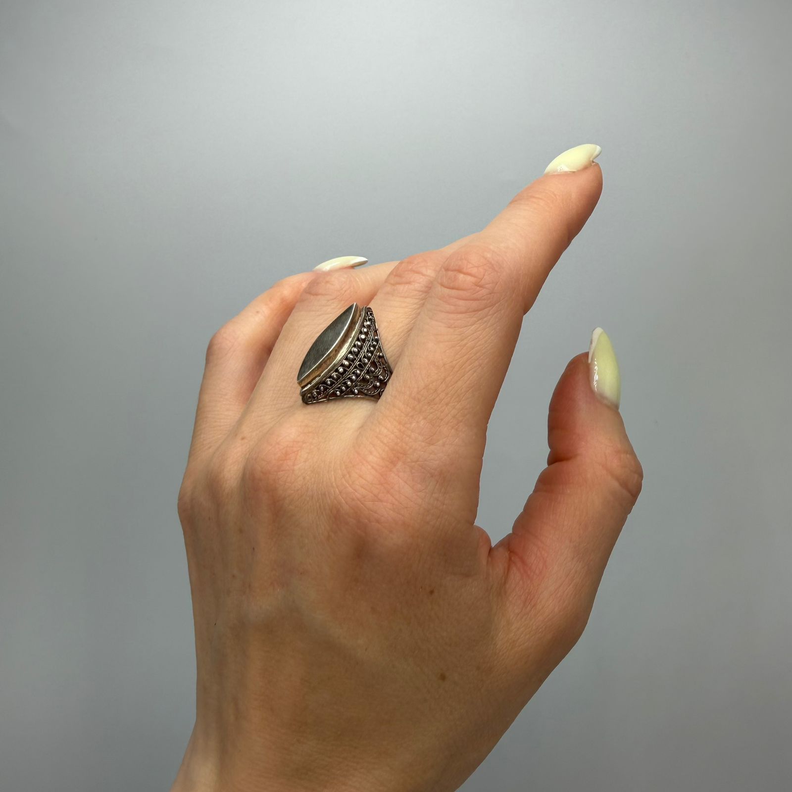 Vintage Vintage 925 Sterling Silver Filigree Ring Size 7.25 US Size ONE SIZE - 5 Thumbnail