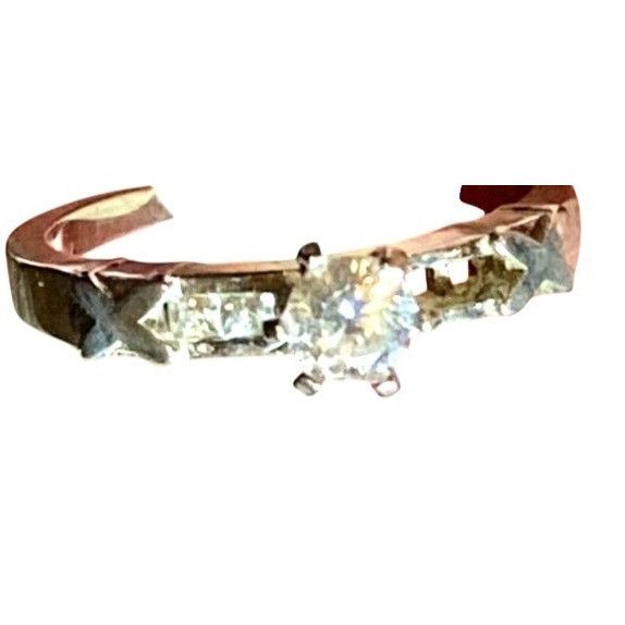 Other Cubic Zirconia or Glass 925 Sterling Wedding Set W/X Sz 8.75 Size ONE SIZE - 5 Thumbnail