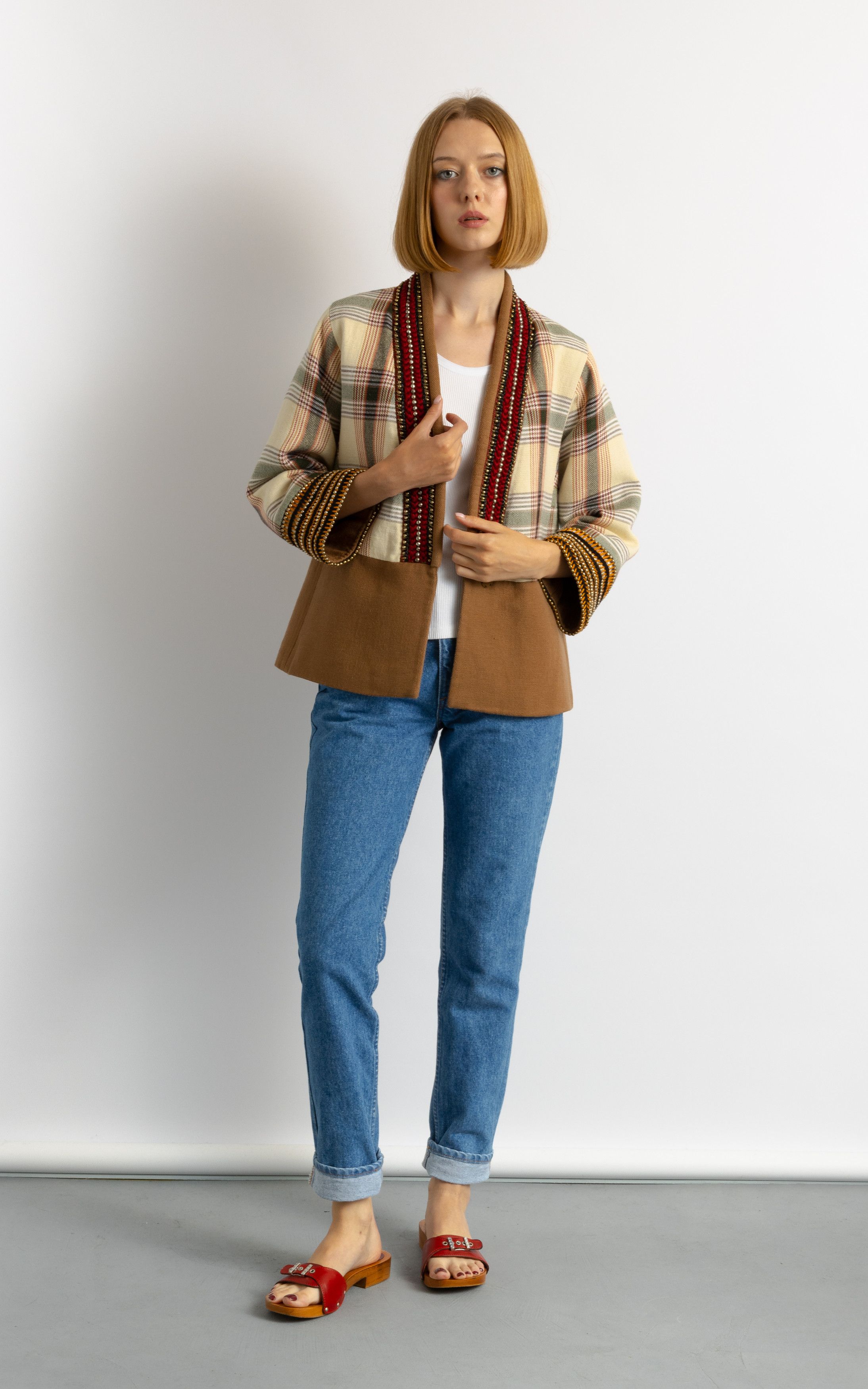 Etro Brown ETRO Milano Blazer Crop Jacket with Knitted 6044 Size M / US 6-8 / IT 42-44 - 2 Thumbnail