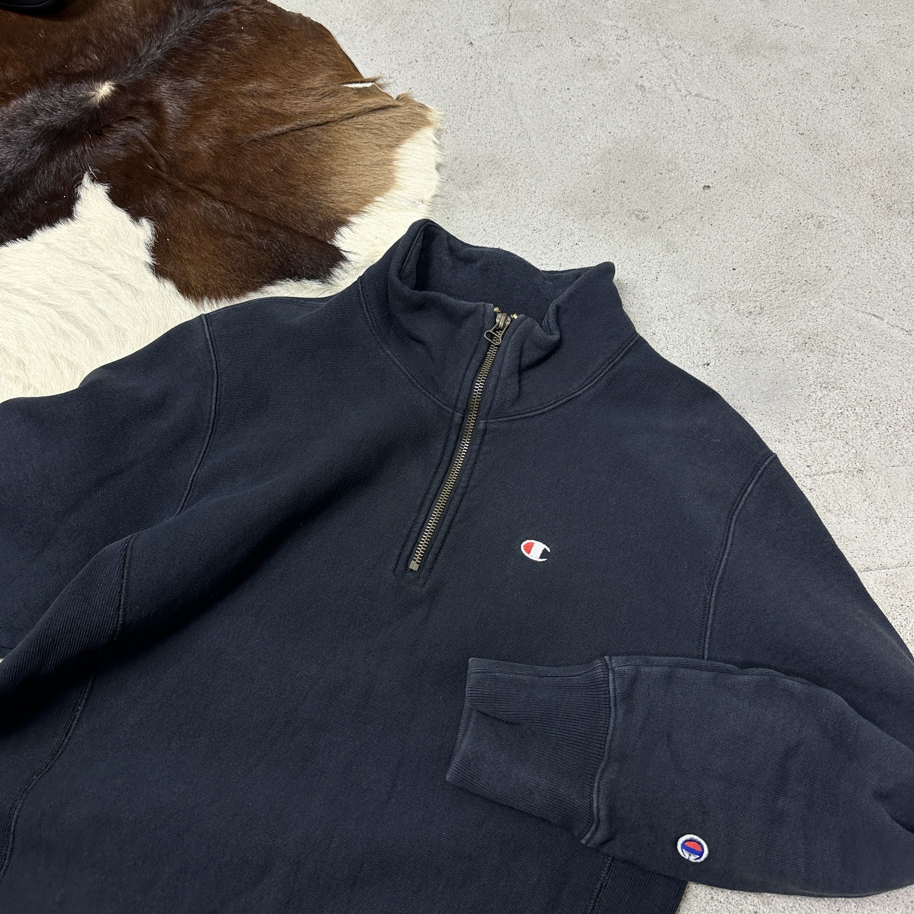 Champion Vintage Sporty Reverse Weave 1/4 Zip Champion Hoodie 00s Size US L / EU 52-54 / 3 - 2 Thumbnail