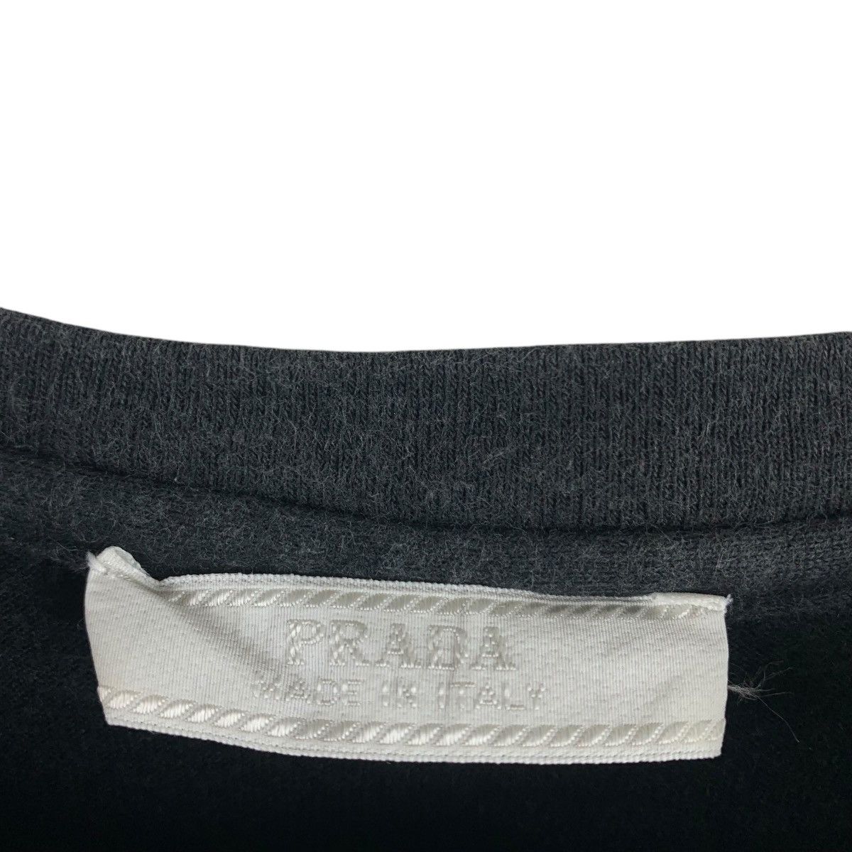 Designer × Prada × Vintage Vintage PRADA black on black prada embroidery spellout tee Size US M / EU 48-50 / 2 - 3 Thumbnail