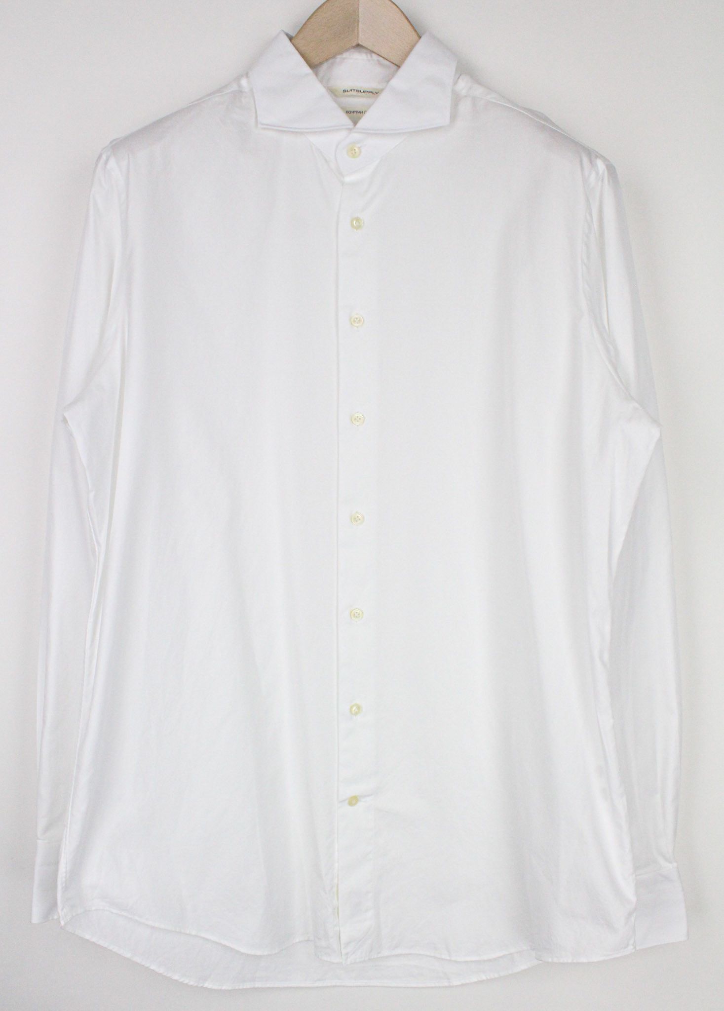 Suitsupply 43/47 Extra Slim Cotton White Cutaway Twill 72522 Size 42R - 1 Thumbnail