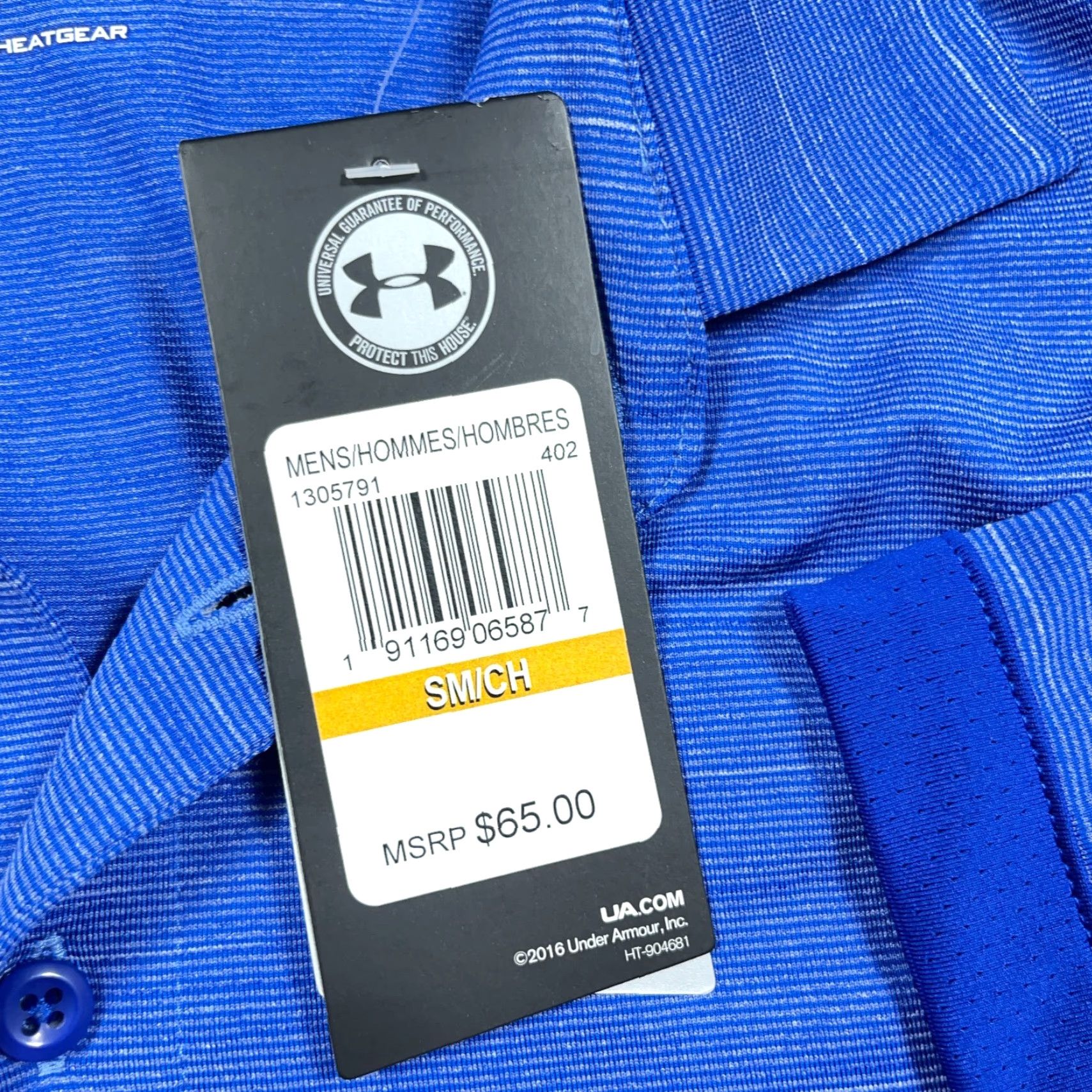 Under Armour Under Armour Polo Shirt Men Small Royal Blue Heat Gear Loose Fit Performance Shirt Size US S / EU 44-46 / 1 - 4 Thumbnail