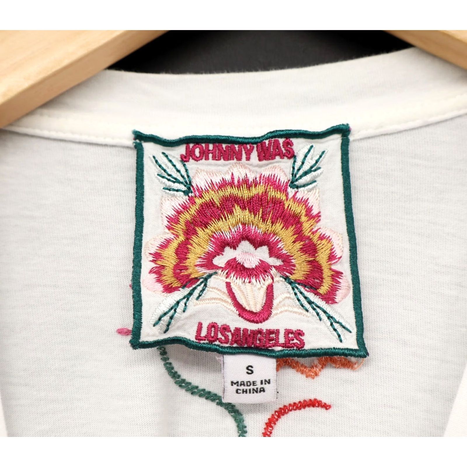 Johnny Was Johnny Was Embroidered Tee White Sz S Women's Puff Sleeve Boho Chic Size 28" / US 6 / IT 42 - 4 Thumbnail