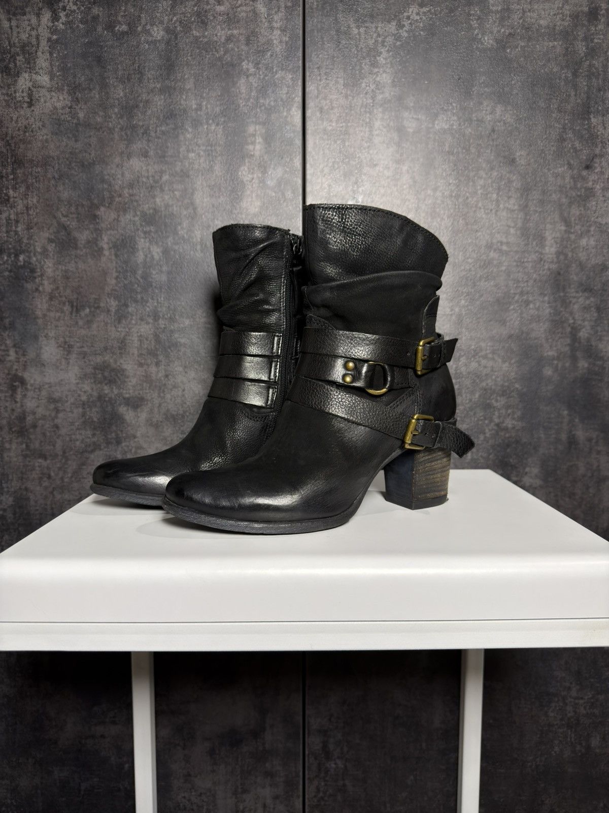 Vintage Vintage Leather Belted Heels Boots Western Owens Dirk Yohji Size US 9 / IT 39 - 8 Thumbnail