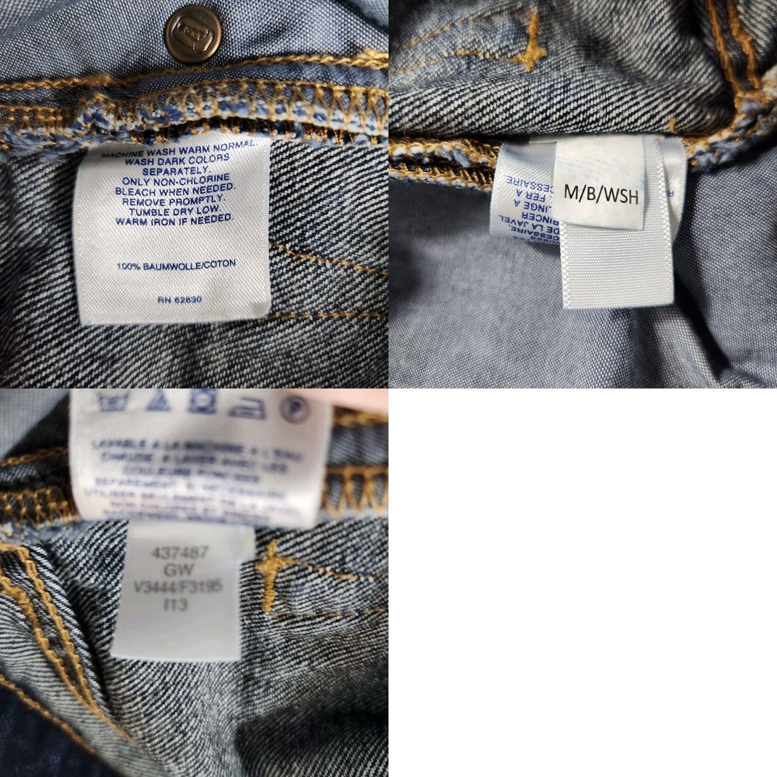 Lands' End VINTAGE Lands End Mens Dark Wash Straight Fit 100% Cotton Jeans-Size 37x29 Size US 37 - 8 Thumbnail