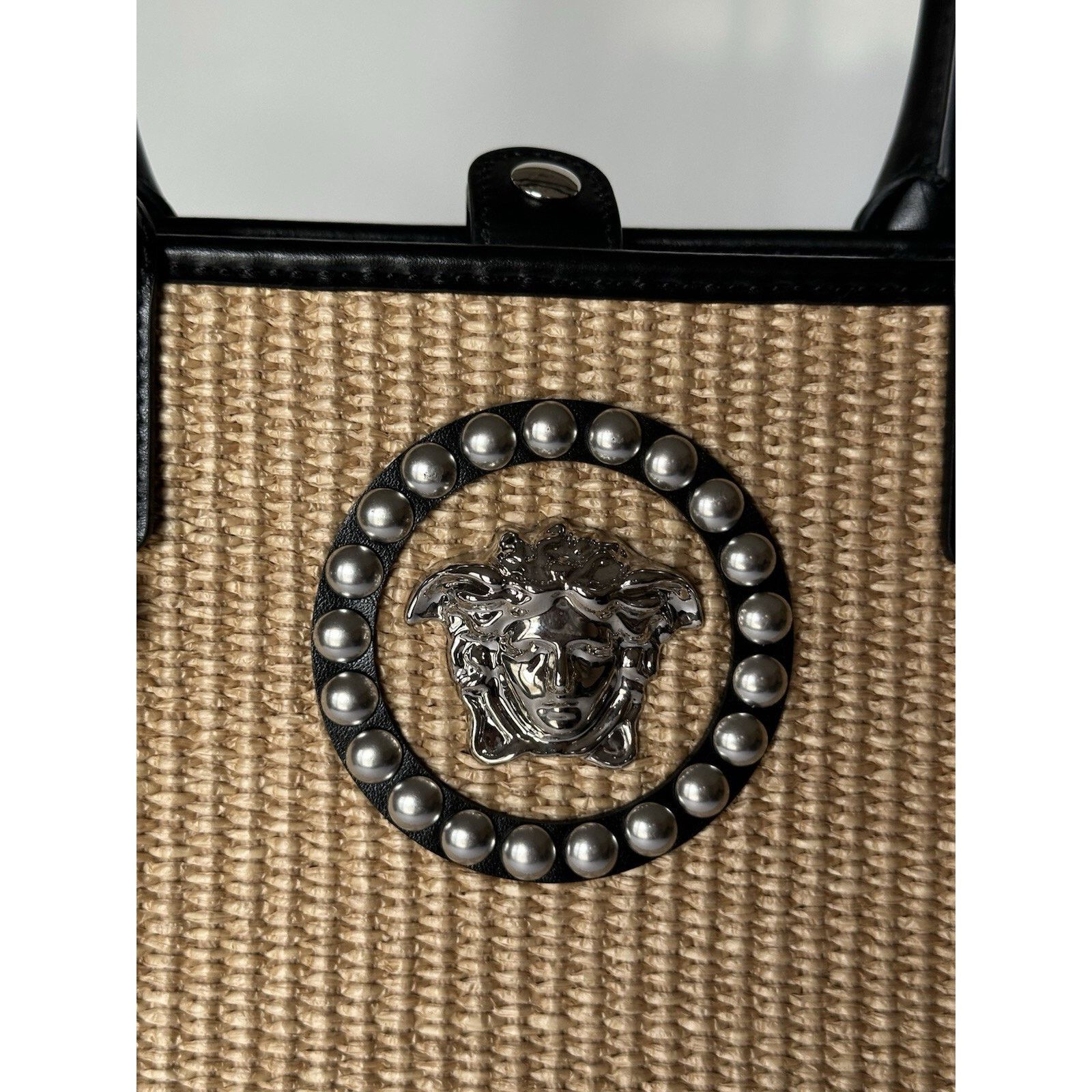 Versace Versace Medusa Large Tote Fabric/Leather Bag 1004741 Size ONE SIZE - 8 Thumbnail