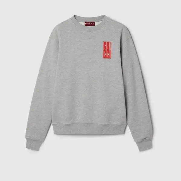 Gucci o1loc1c0925 Cotton Jersey Sweatshirt in Gray Size US XS / EU 42 / 0 - 1 Thumbnail