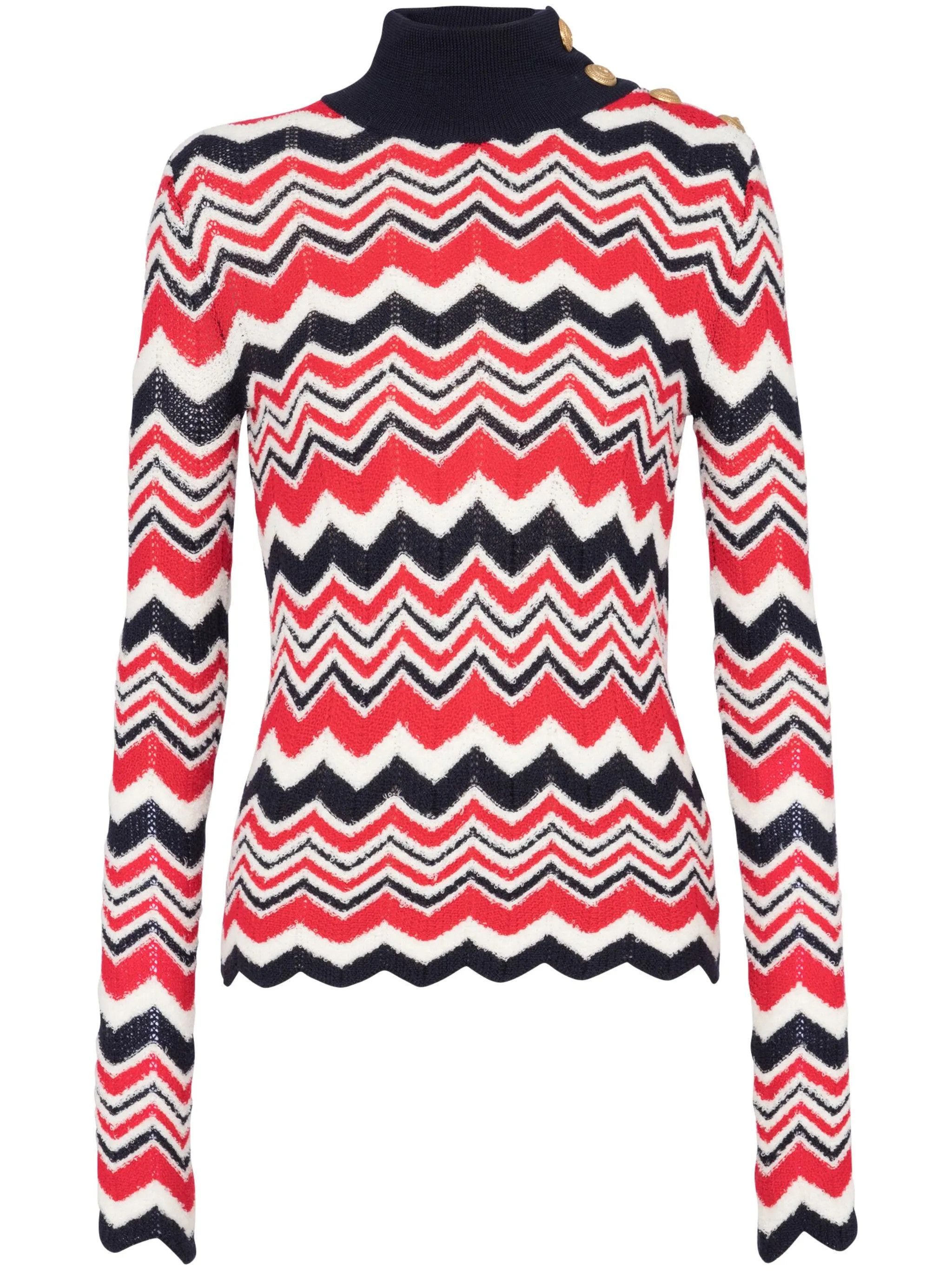 Balmain o1y0625 Turtleneck Sweater in Multicolor Size M / US 6-8 / IT 42-44 - 1 Thumbnail