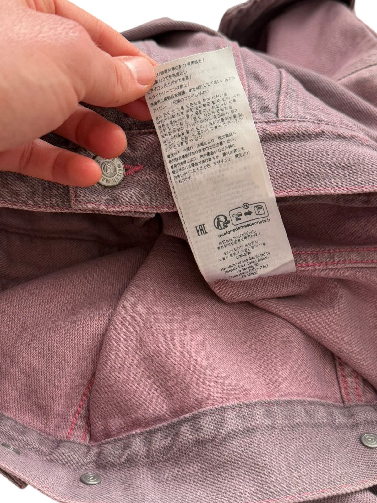 Maison Margiela Faded Cropped Pink Denim Jacket Size XS / US 0-2 / IT 36-38 - 14 Thumbnail