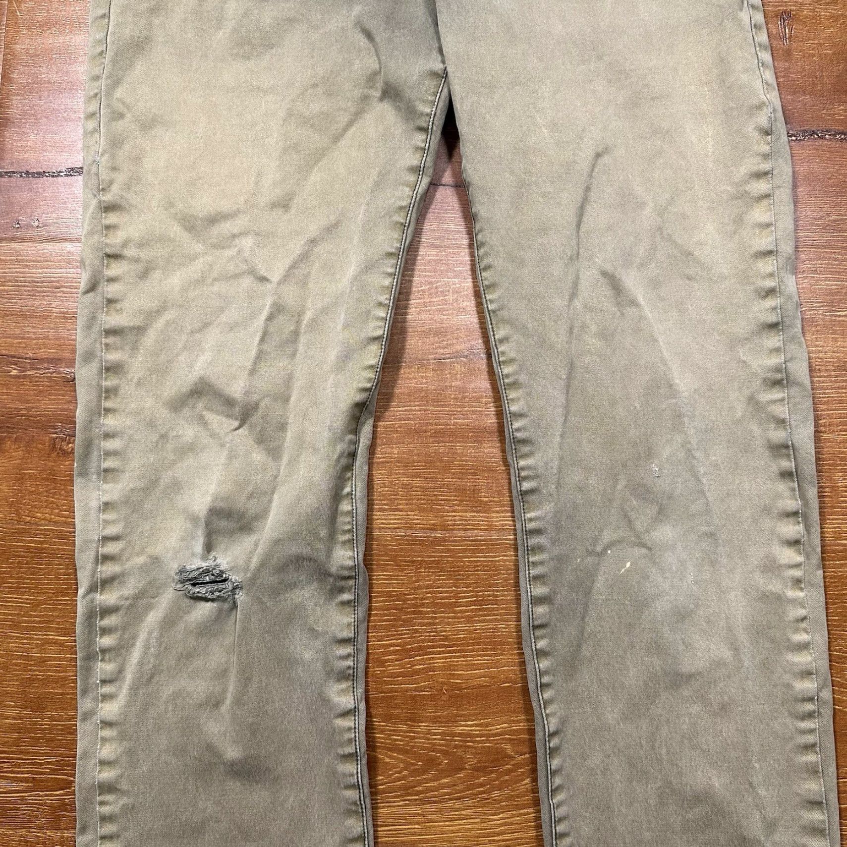 Buck Mason Maverick Slim Pants Mens 33x32 Beige Distressed Grunge Punk Alt Retro Jeans main image 2